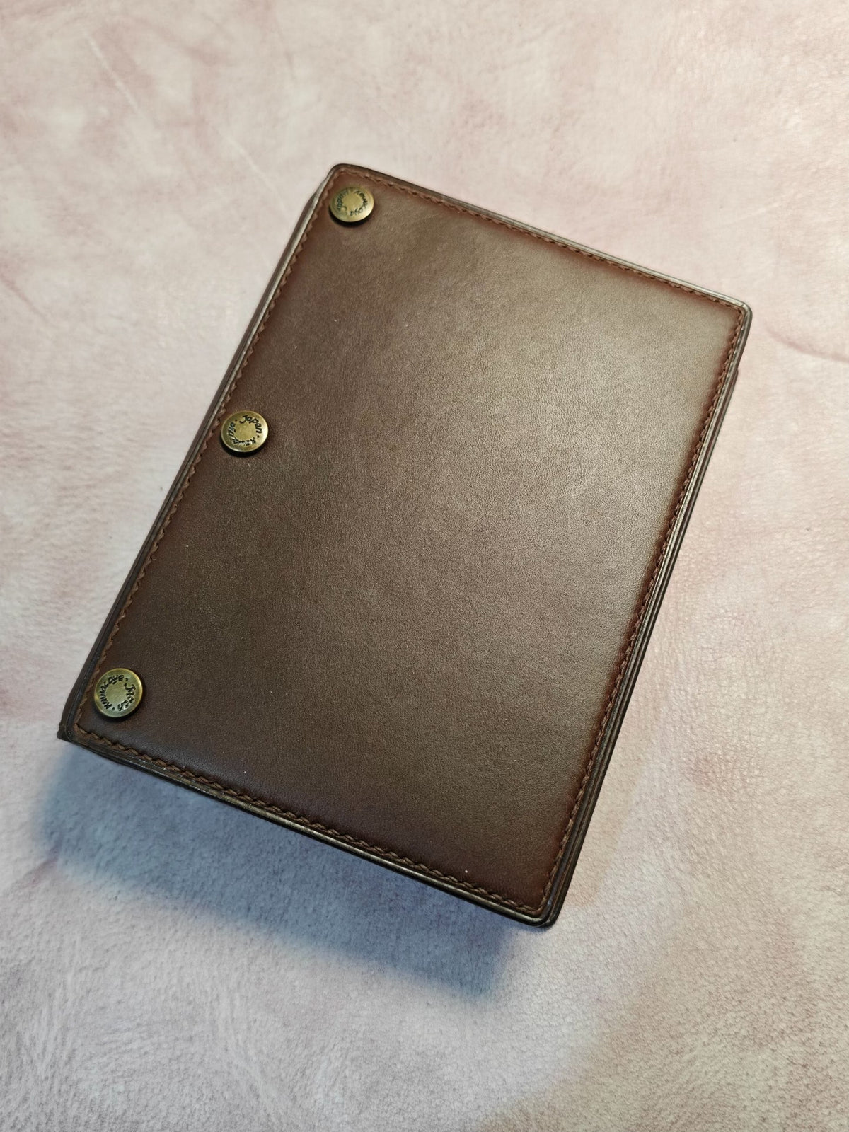 A7 Bifold Planner Cover Brown Leather