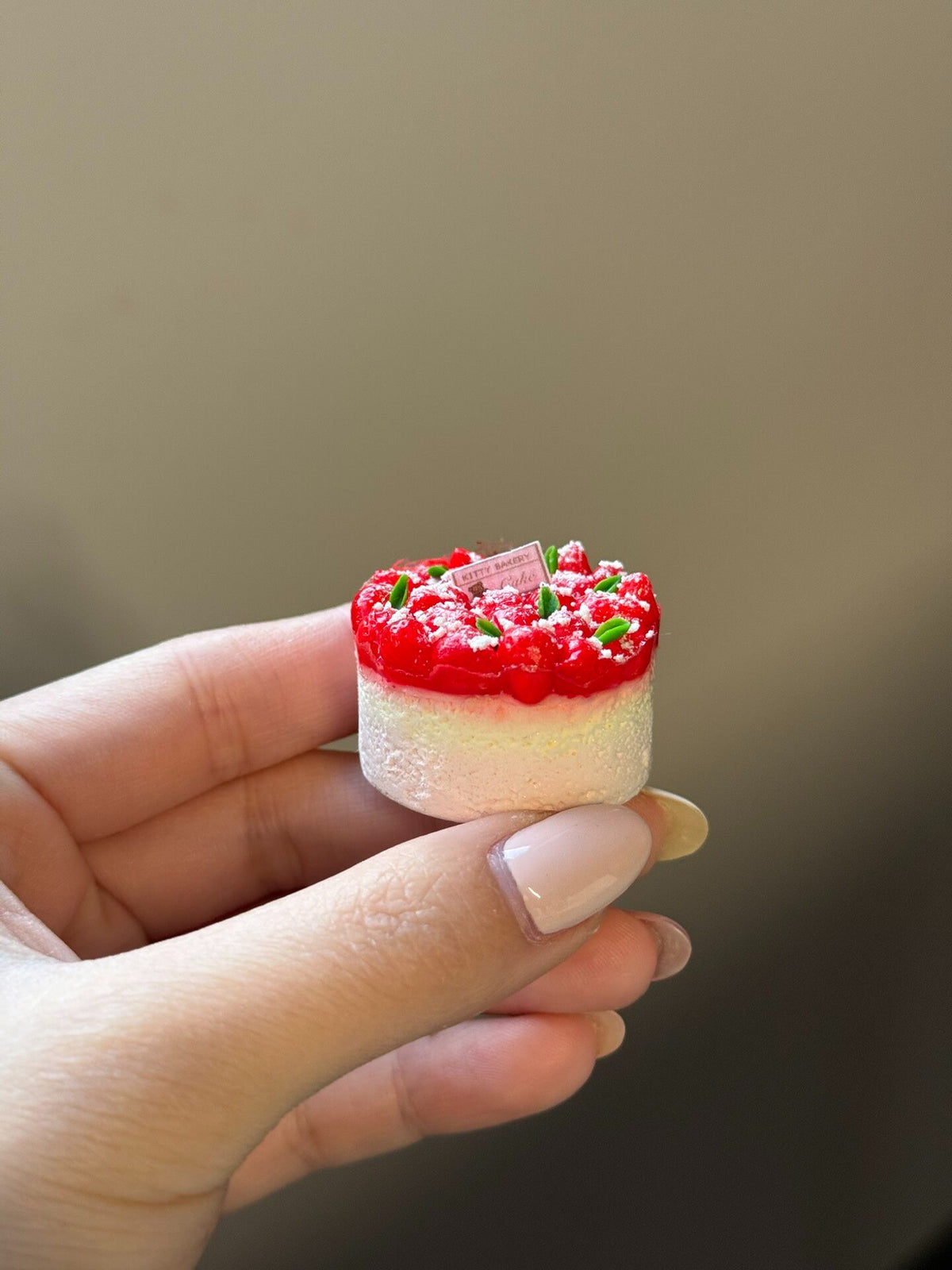 Miniature Clay Strawberry Cake 3cm