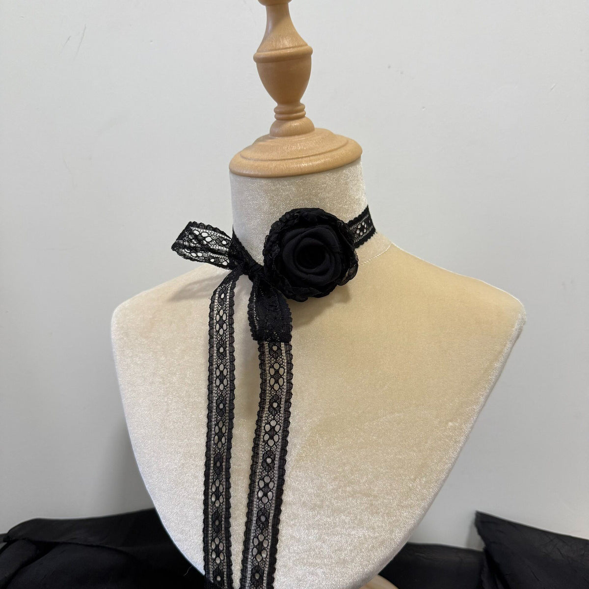 Handmade Black Rose Lace Choker