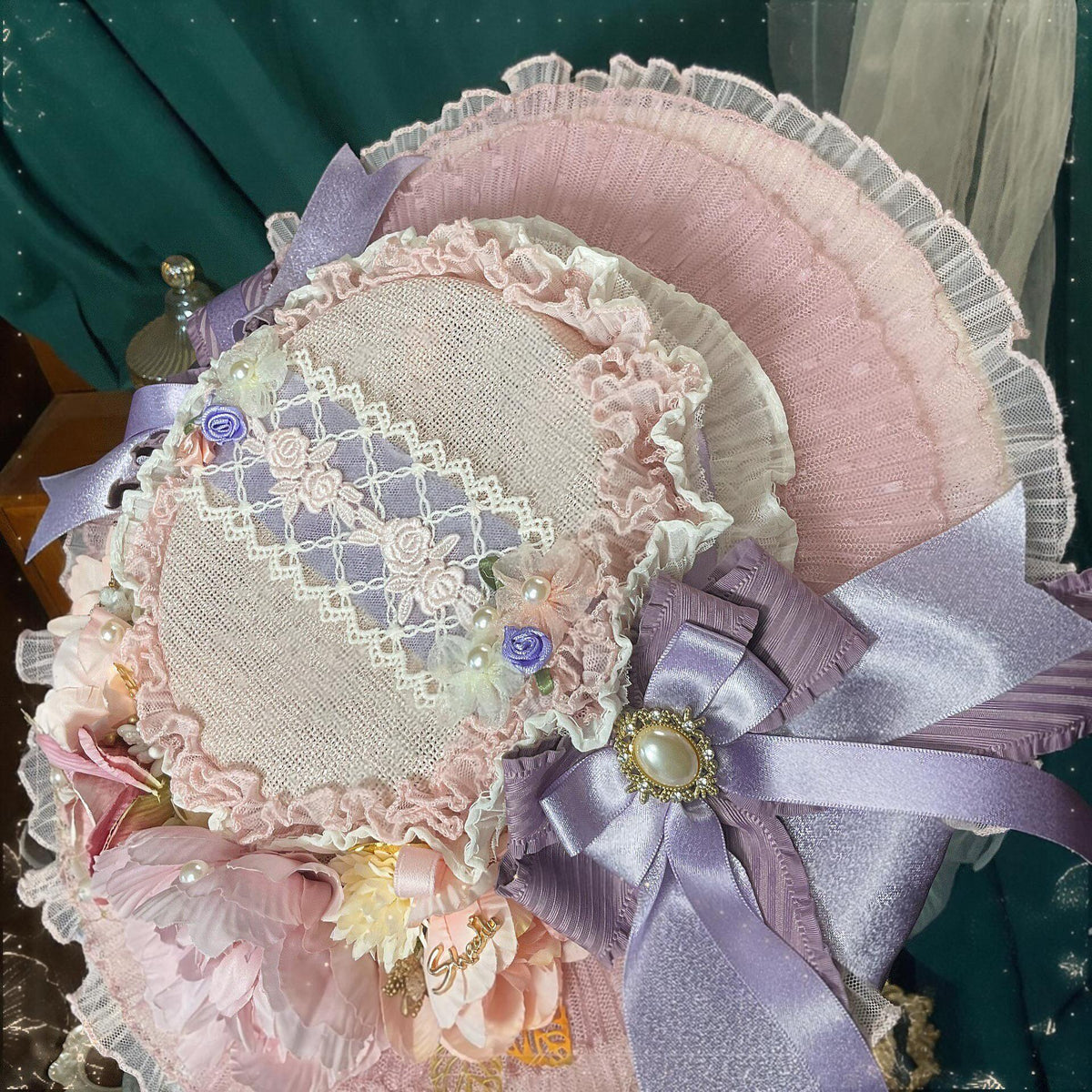 Lolita Flat Hat with Lavender Bow