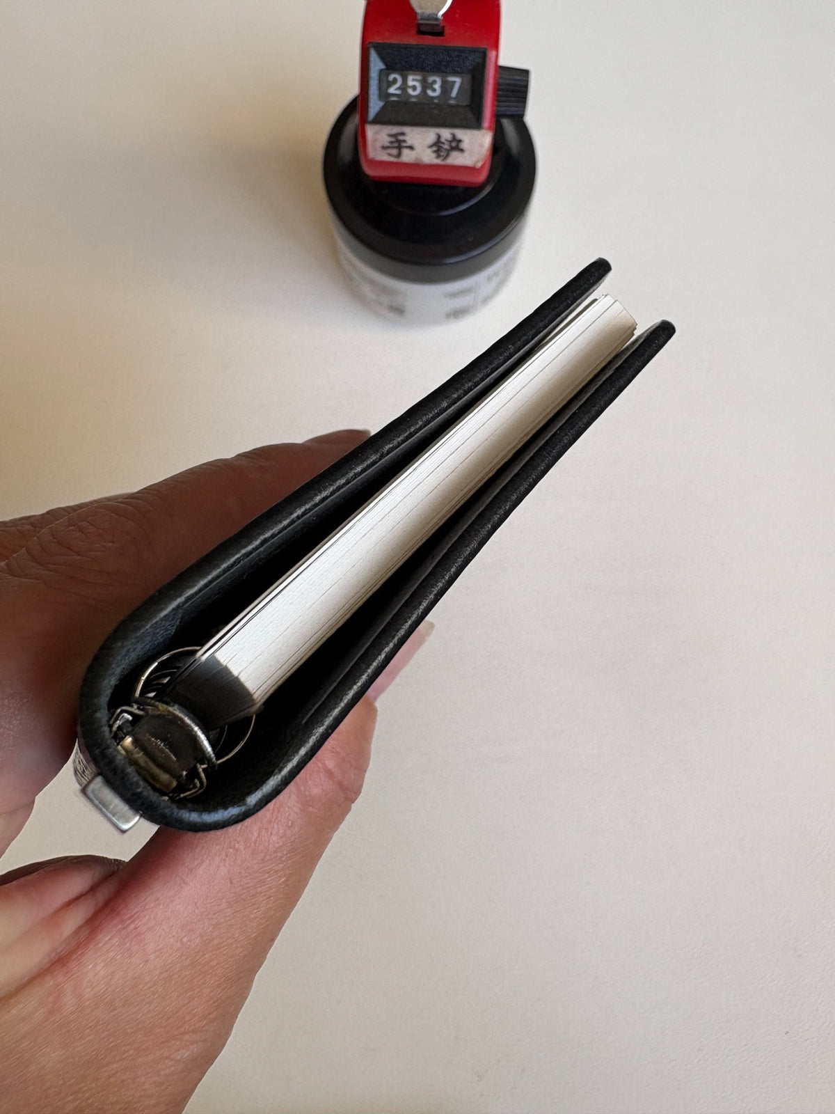 Black Dollaro Leather Ring Binder