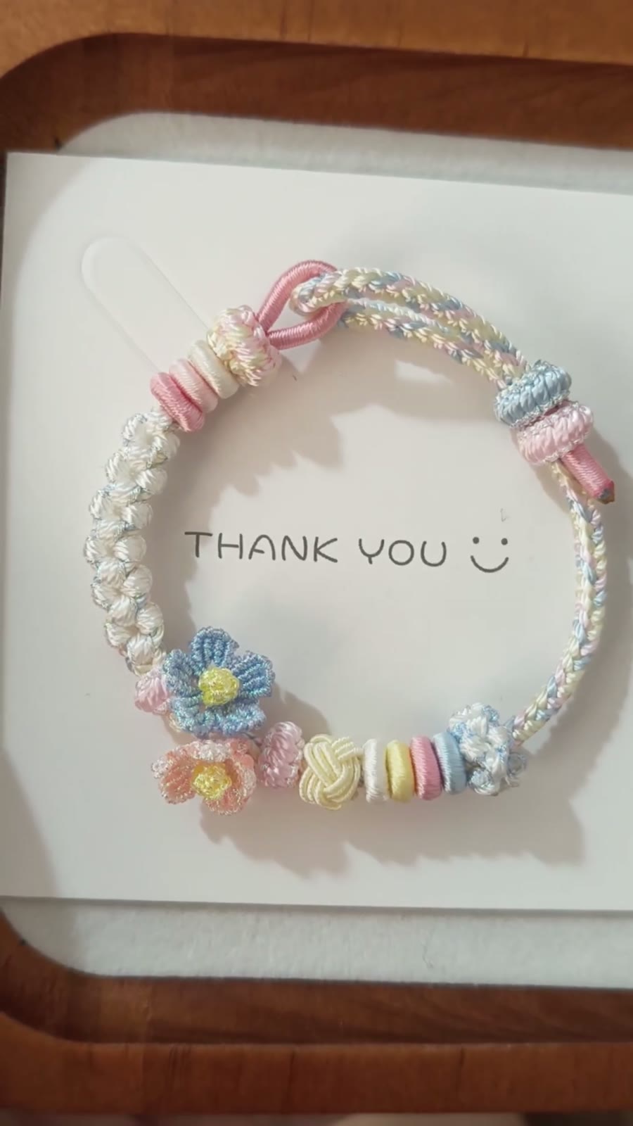 Pulsera de Cordón Trenzado a Mano Degradado Rosa y Azul