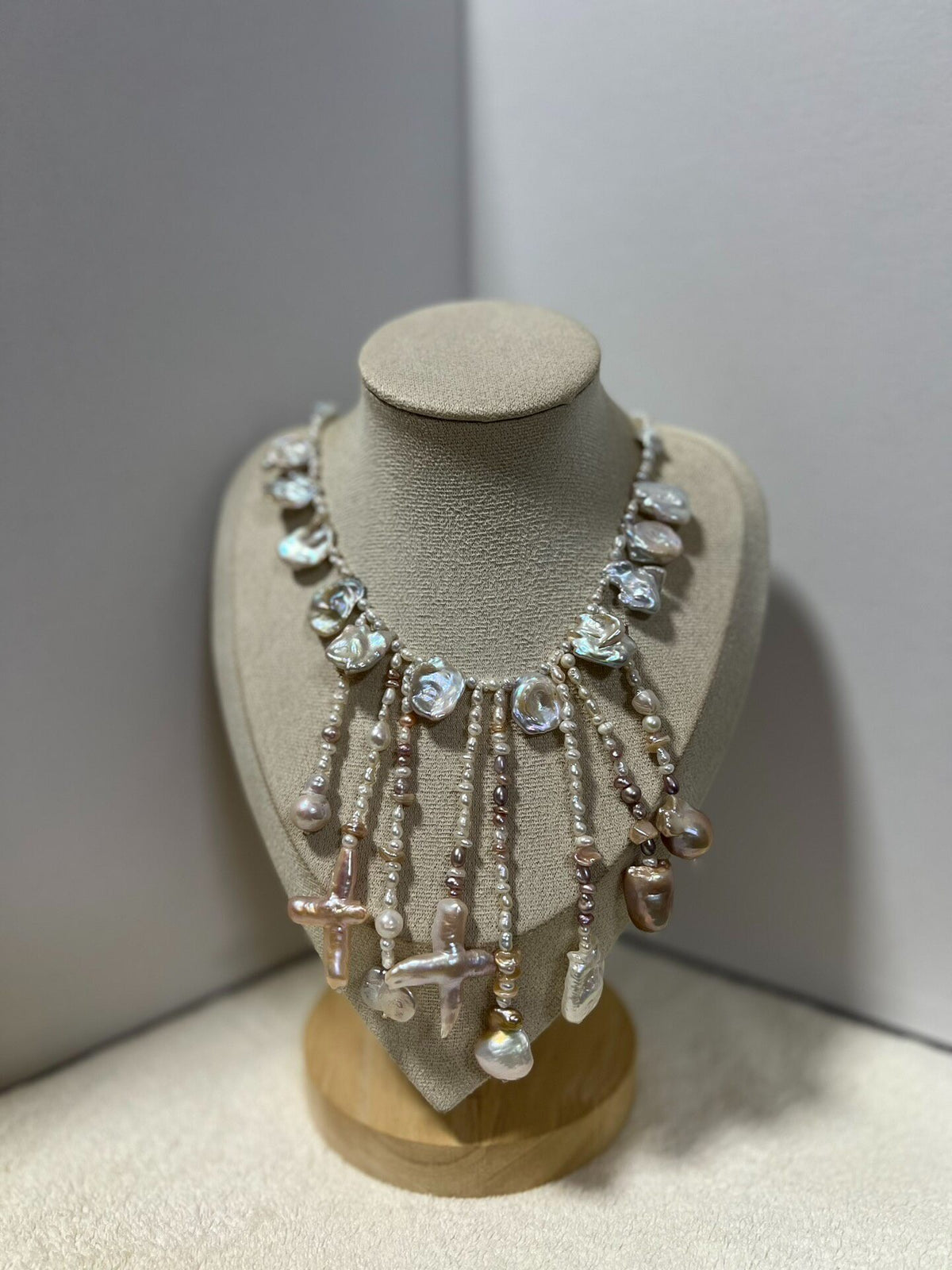 Vintage Baroque Pearl Fringe Necklace