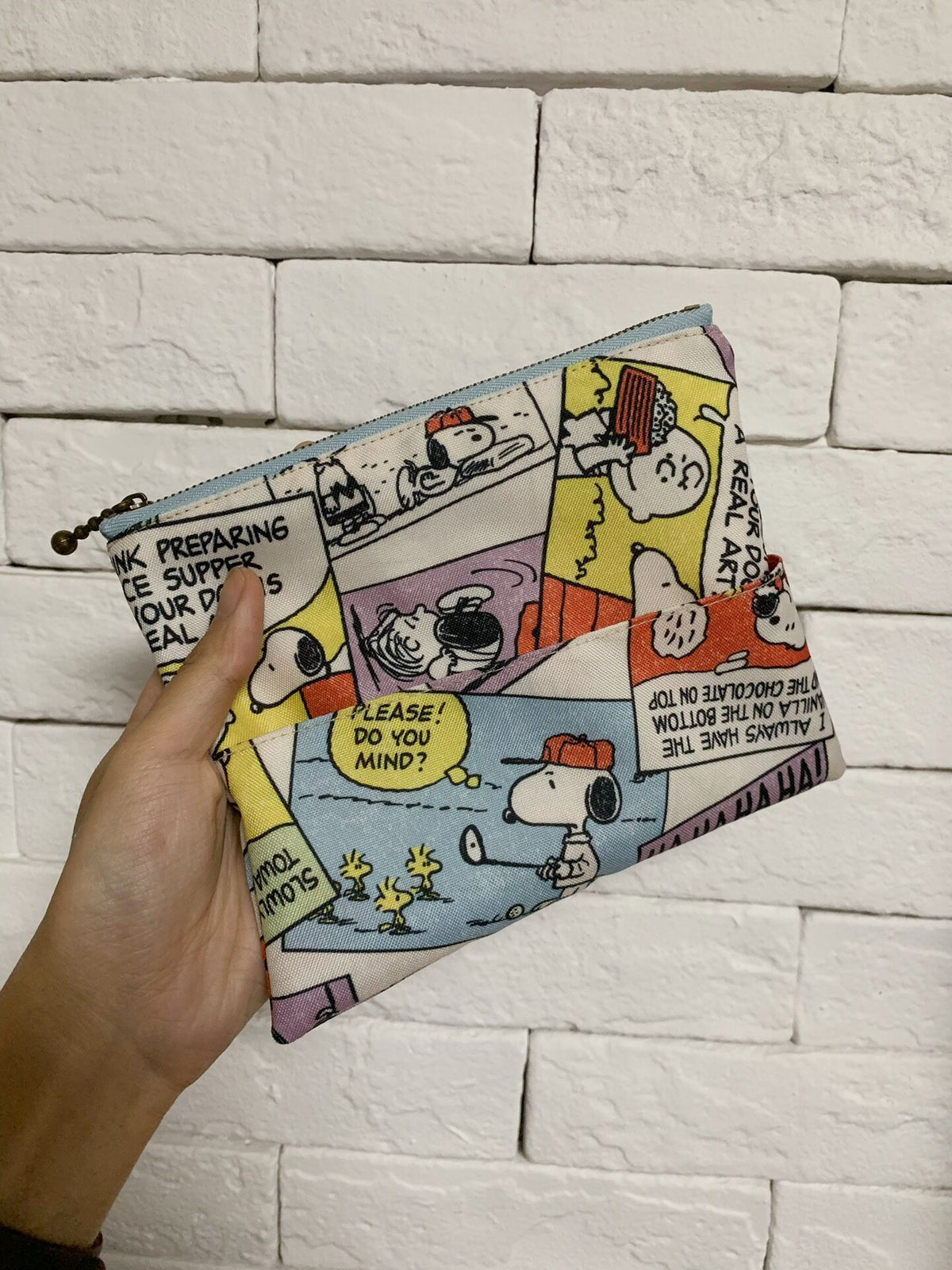 Snoopy Comic Print Fabric Pouch