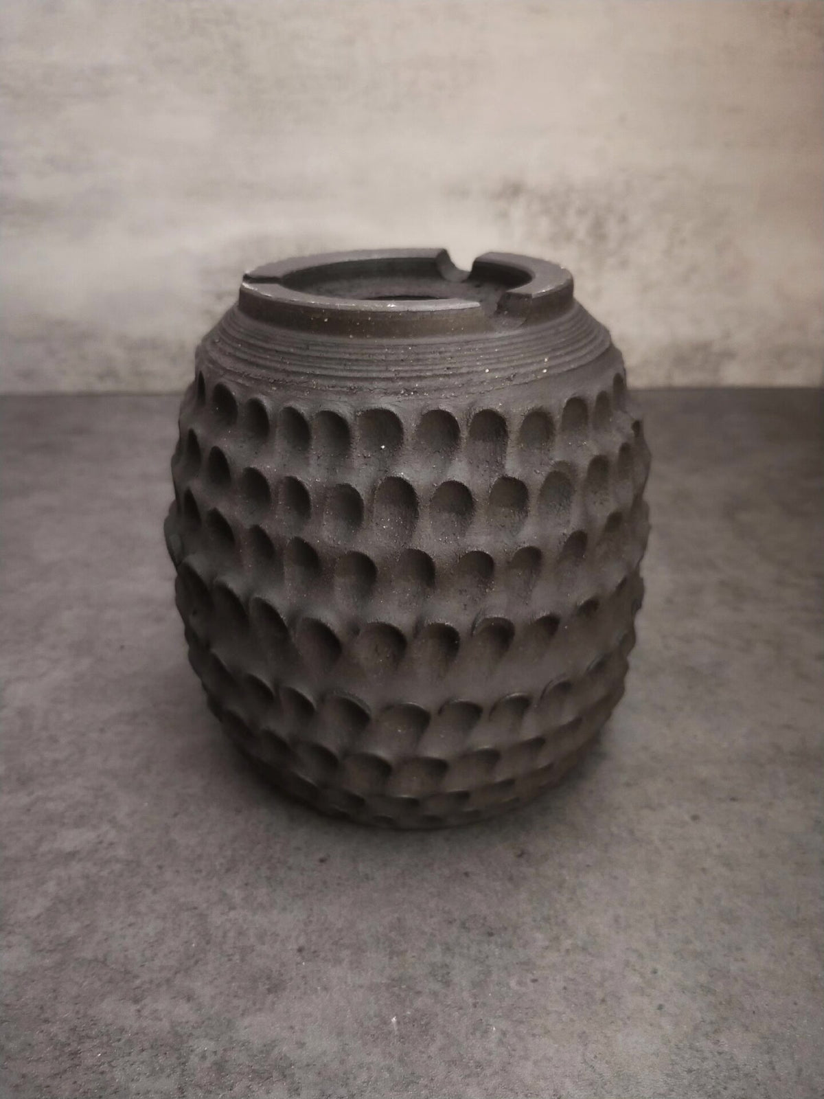 Charcoal Dimpled Ceramic Planter
