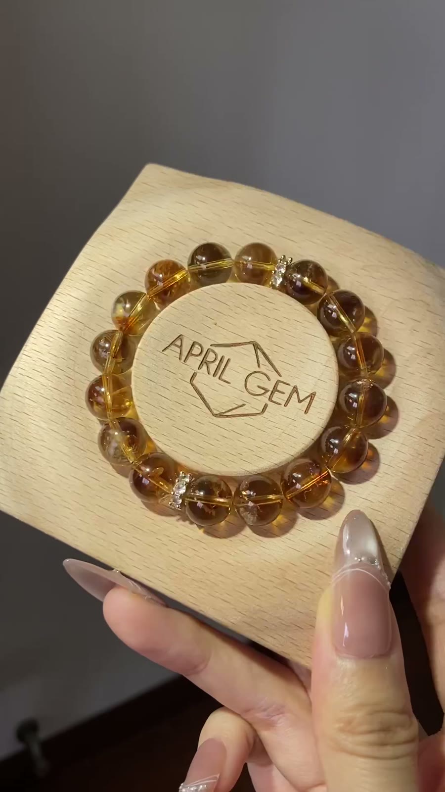 Yellow Crystal Bracelet 11mm Beads