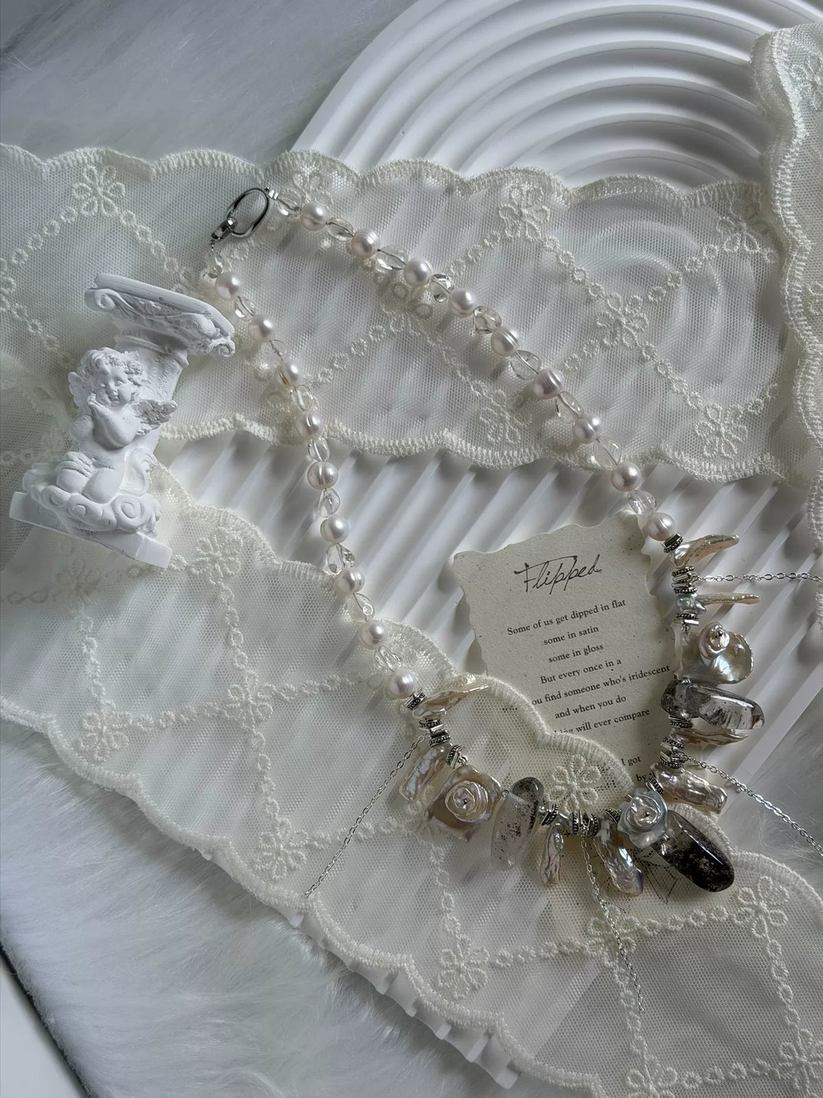 Vintage Freshwater Pearl Crystal Necklace