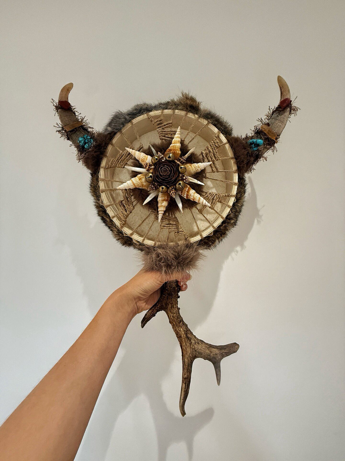 Shamanic Drum 23cm with Fur Trim