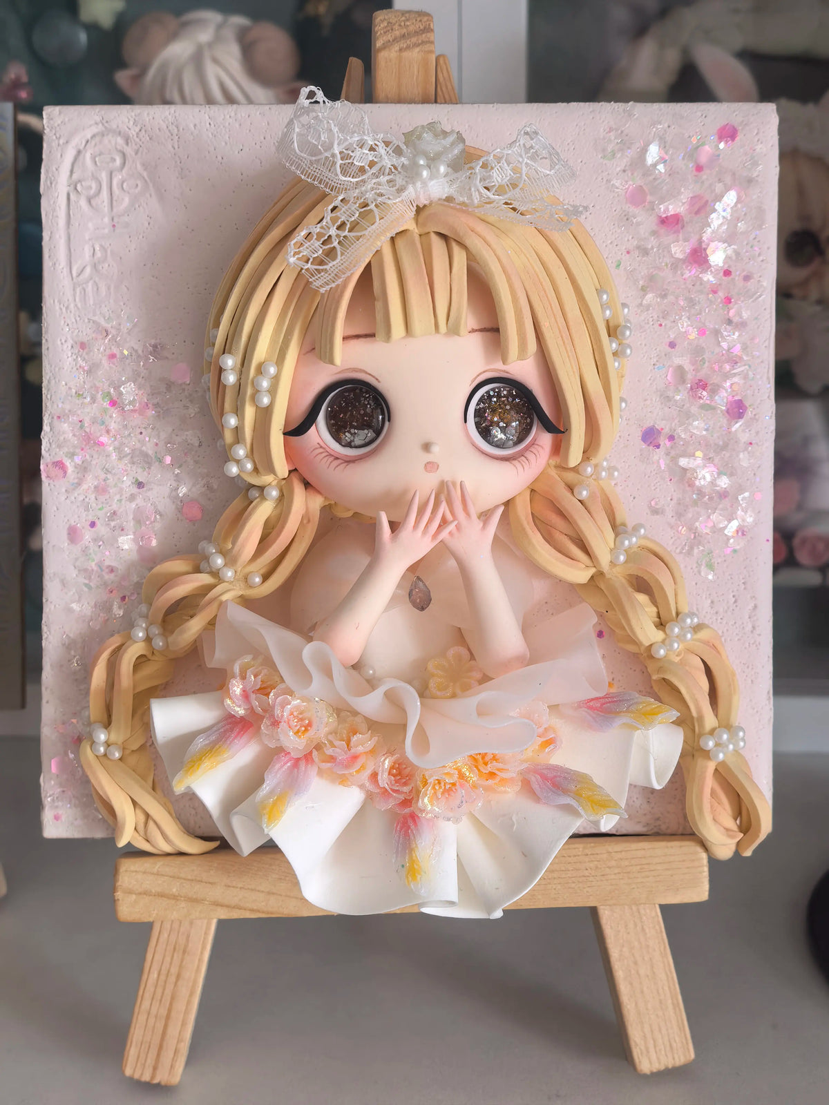 Handmade Clay Character Figure 10 cm Frame