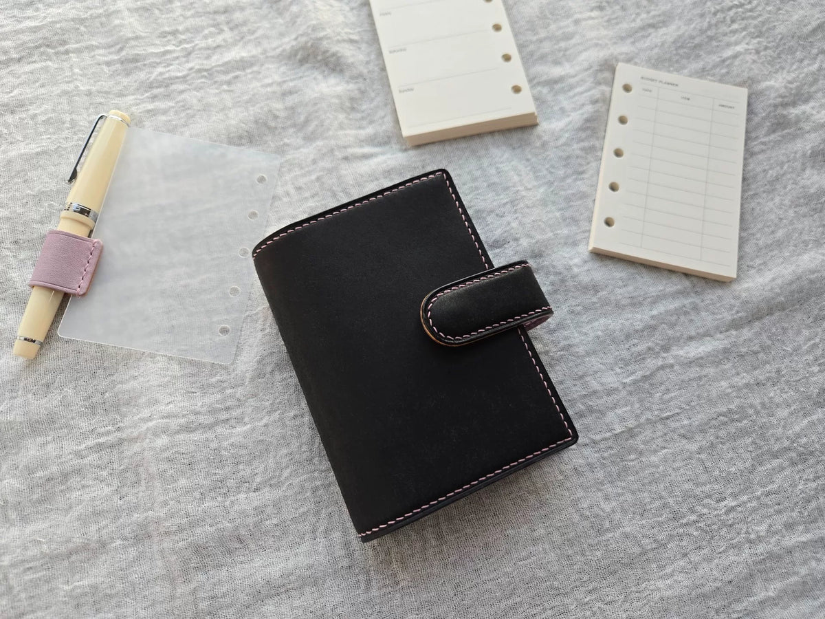 Copertina Agenda in Pelle M5 Nero Lavanda