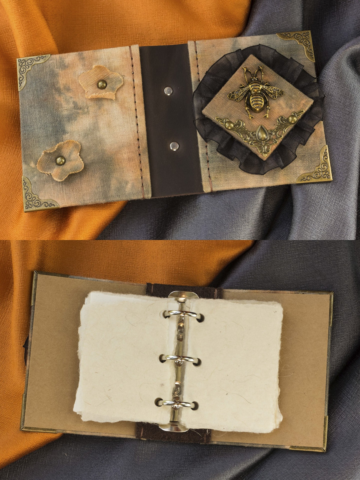 A8 Loose Leaf Notebook Plant Dyed Fabric Cover