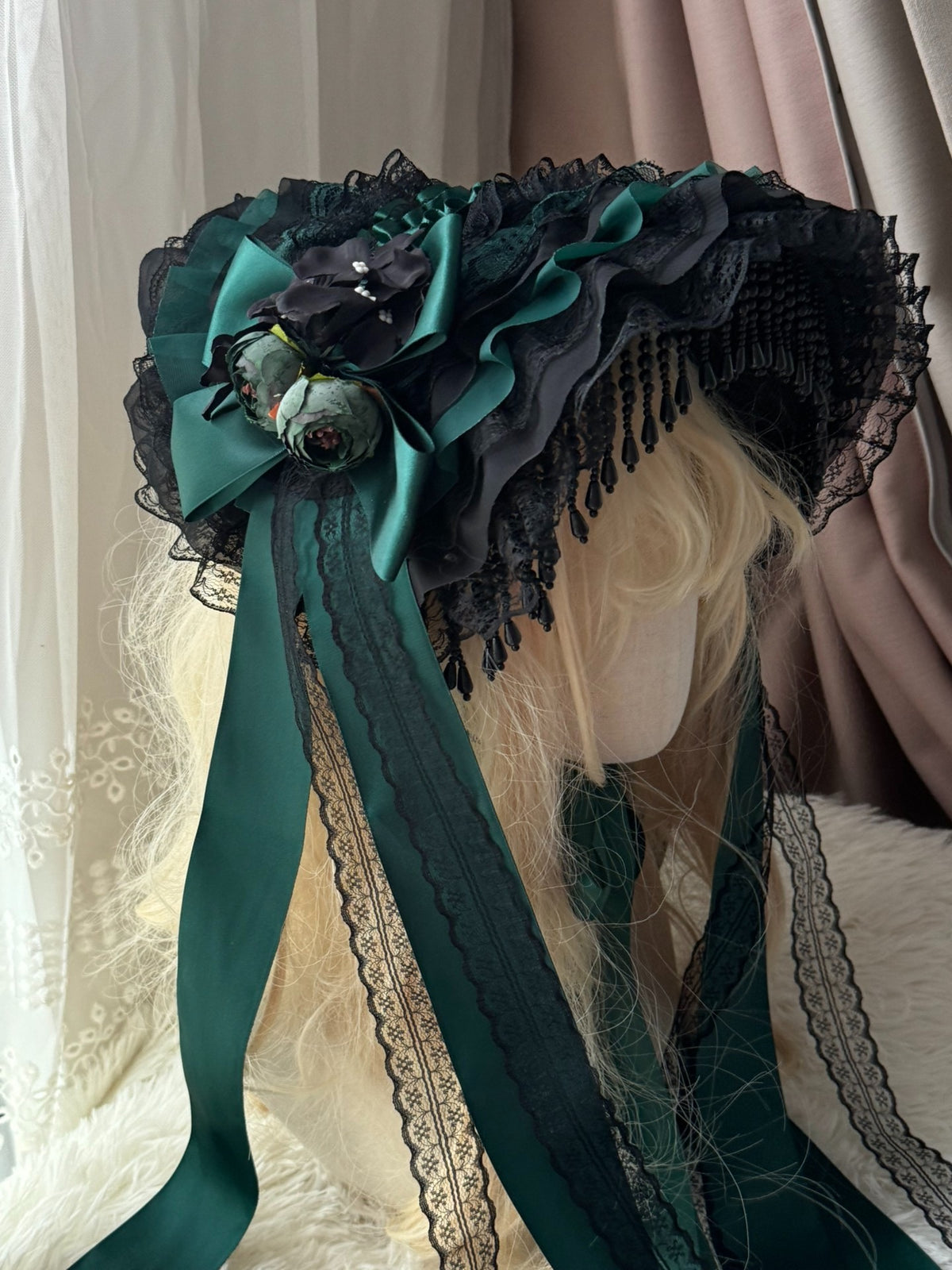 Lolita Peacock Feather Small Hat Hair Accessory