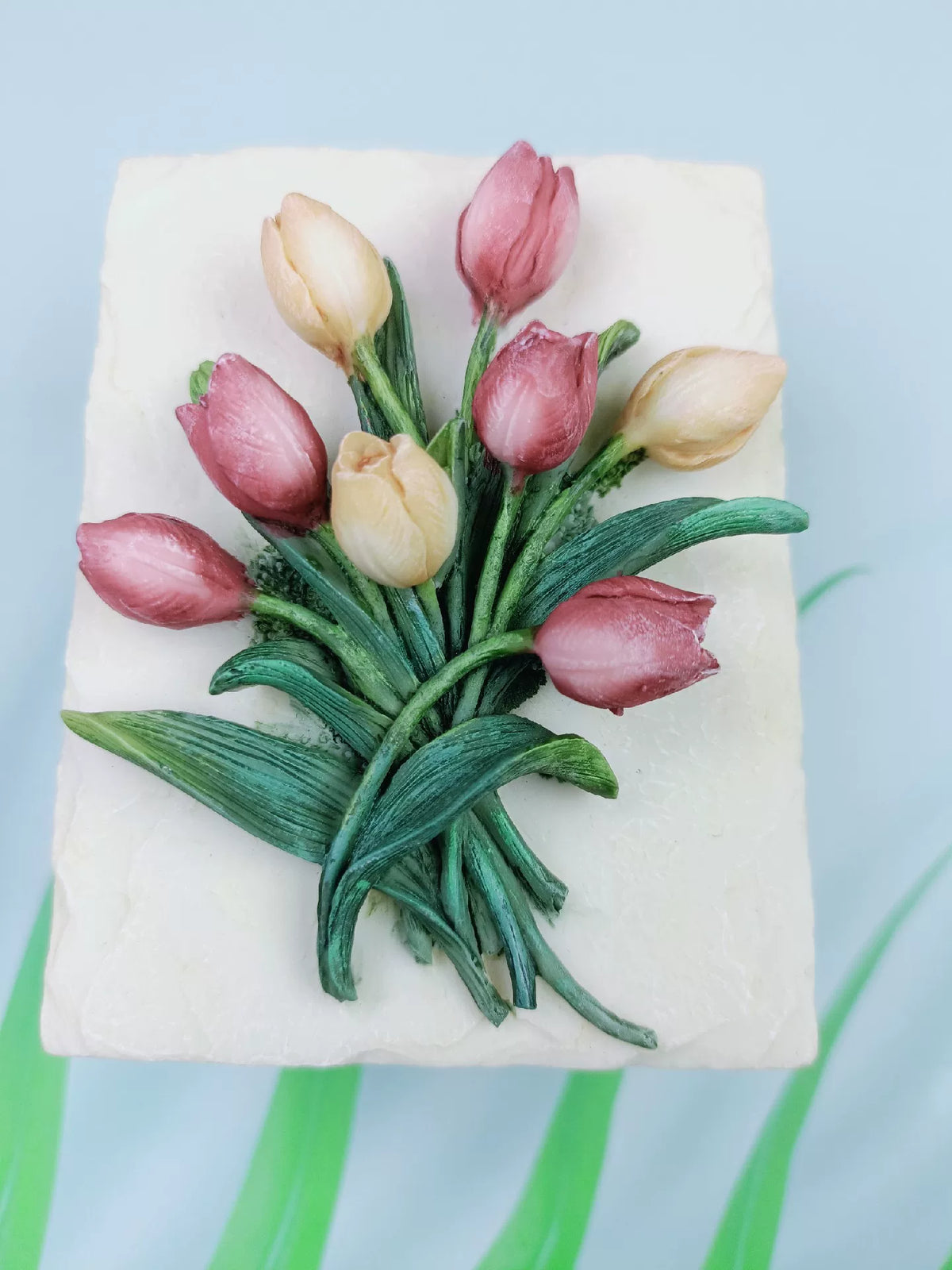 Silicone Mold for Tulip Bouquet Relief Casting
