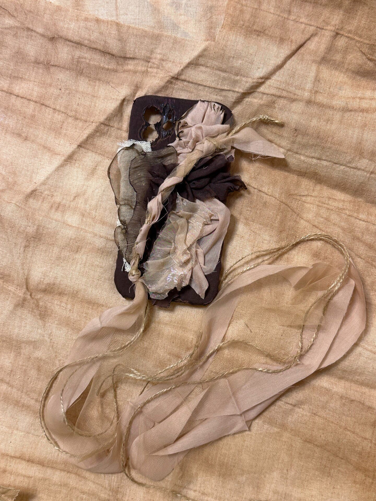 Fabric Phone Case with Withered Rose Ribbons