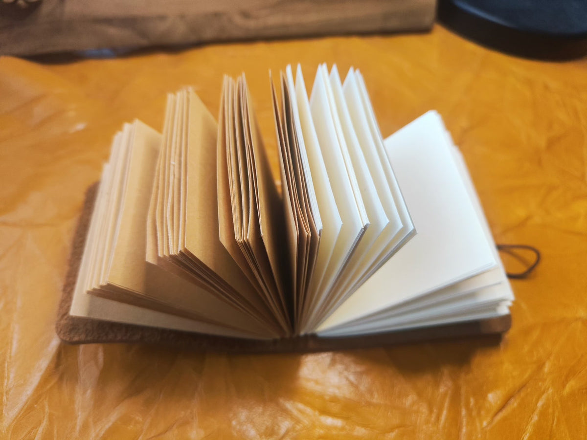 Brown Leather Journal with Mixed Paper
