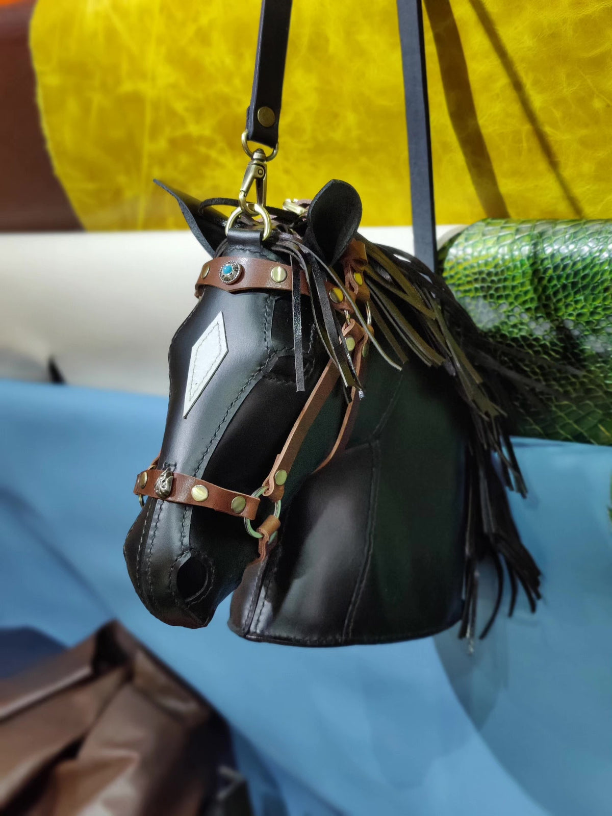 Handcrafted Leather Horse Head Crossbody Bag