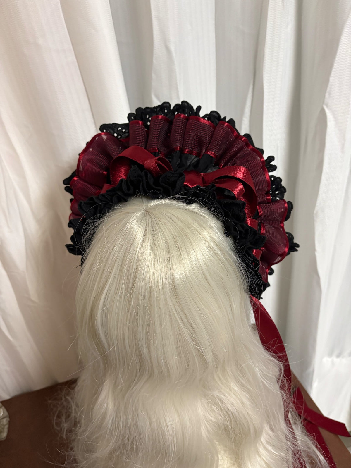 Black Red Dual Use Lolita Bonnet Headband