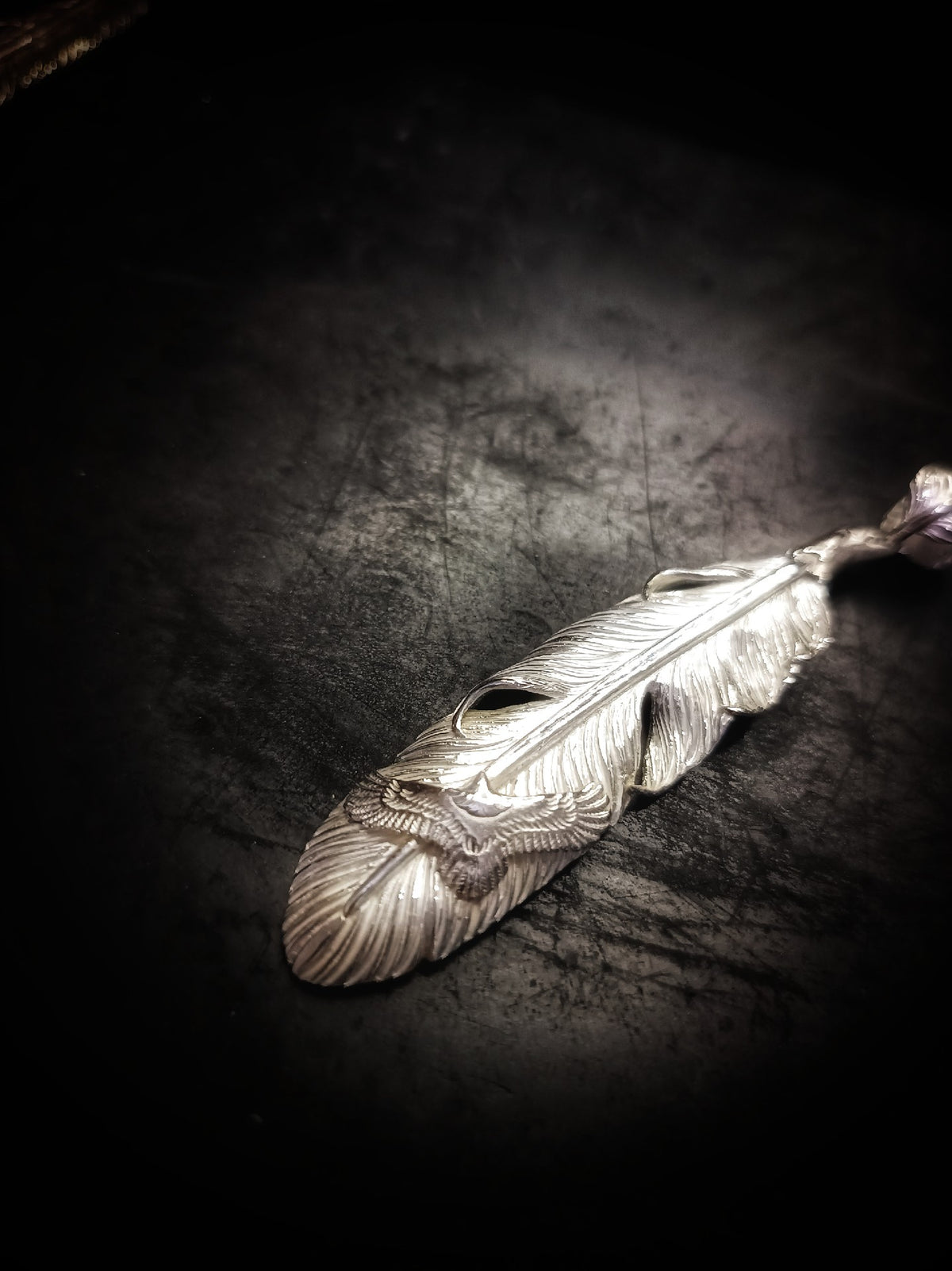 Handcrafted Silver Eagle Feather Ring