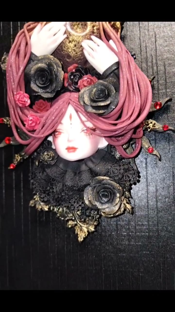 Clay Doll Head Refrigerator Magnet