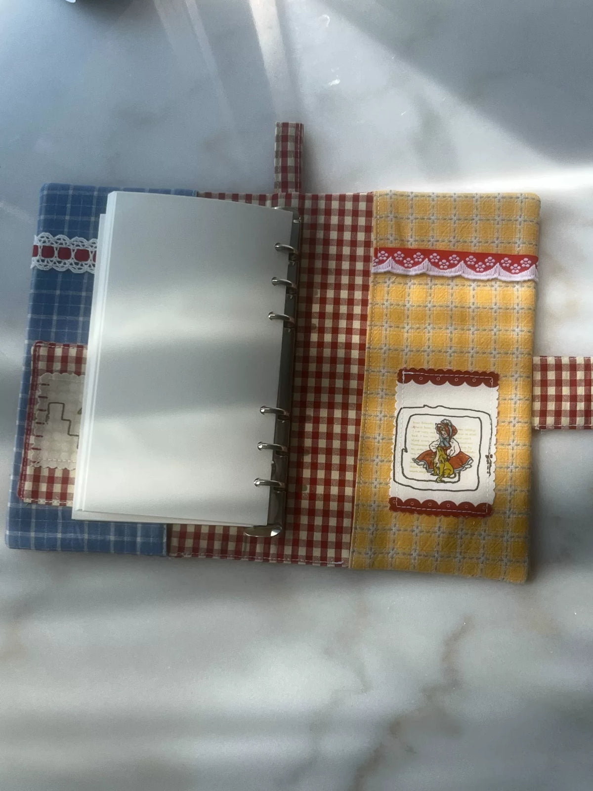 Red Gingham Patchwork A6 Notebook Cover