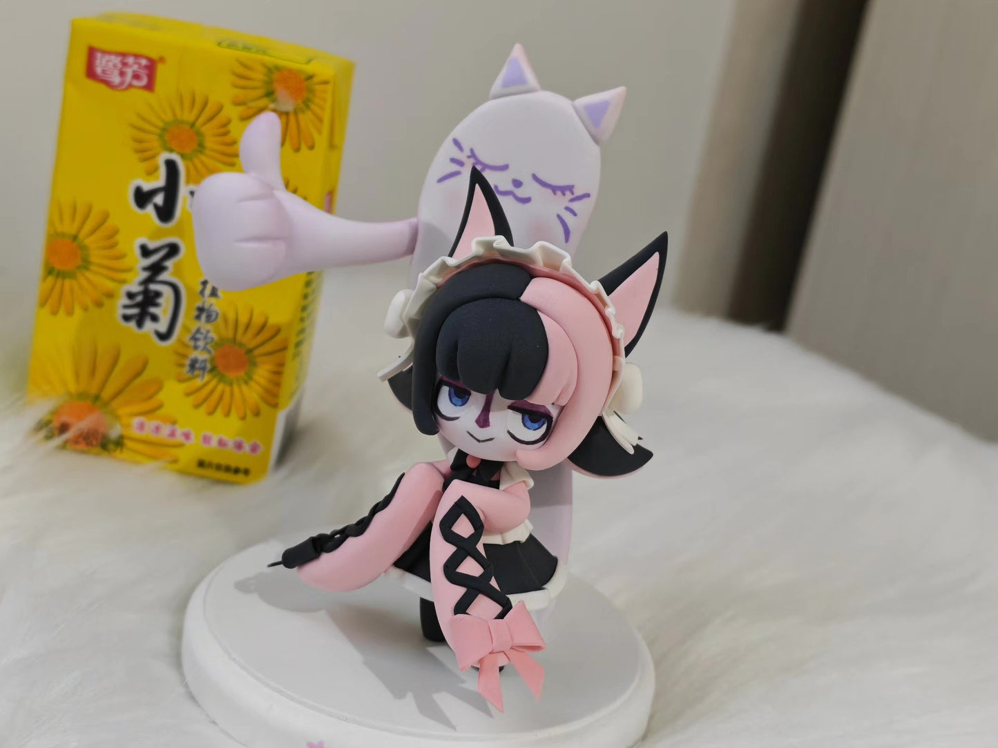 League of Legends TFT Coffee Sweetheart Little Wei Gushi Handmade Clay Figurine 14cm