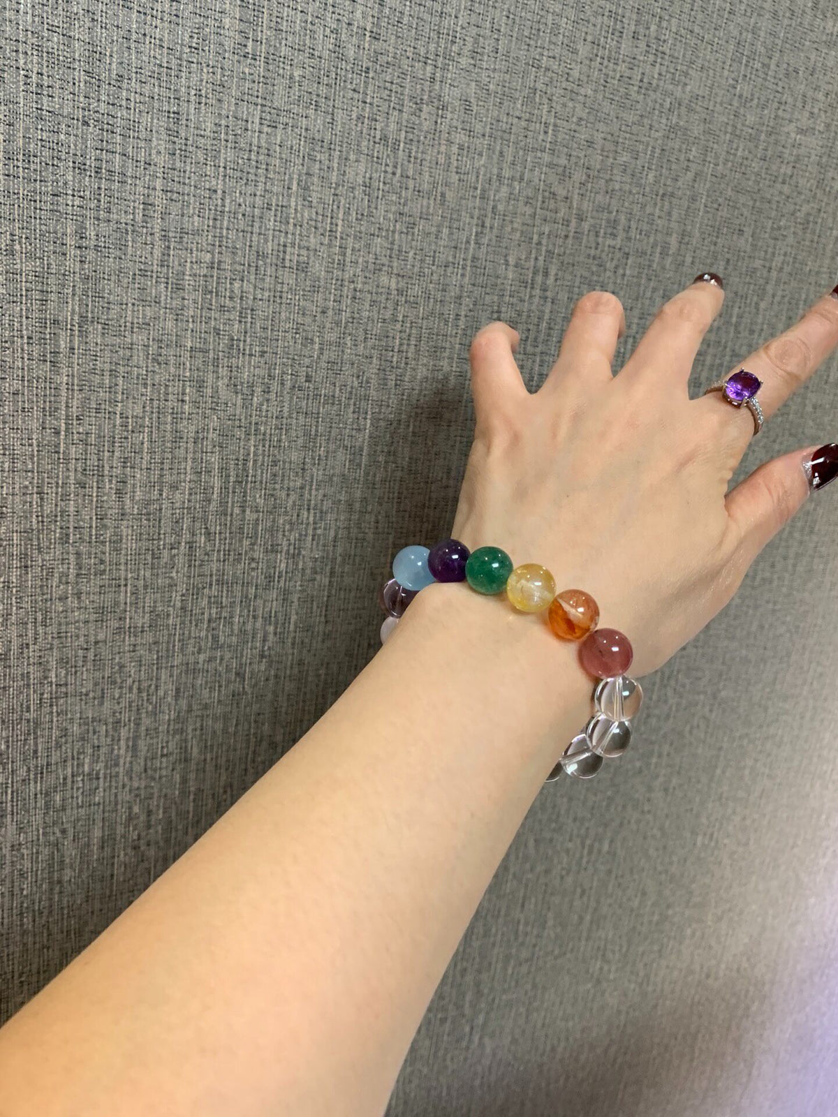 Rainbow Crystal Bead Bracelet