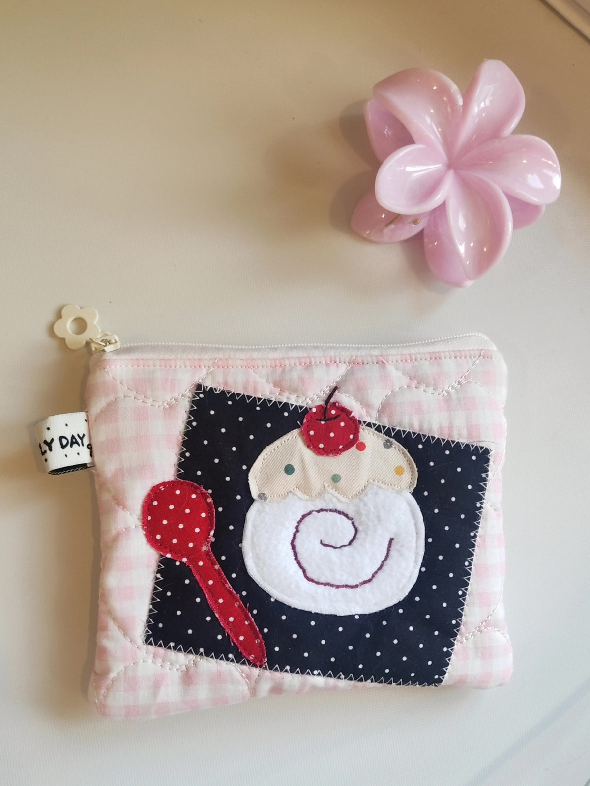 Handmade Cherry Patchwork Coin Purse Pouch