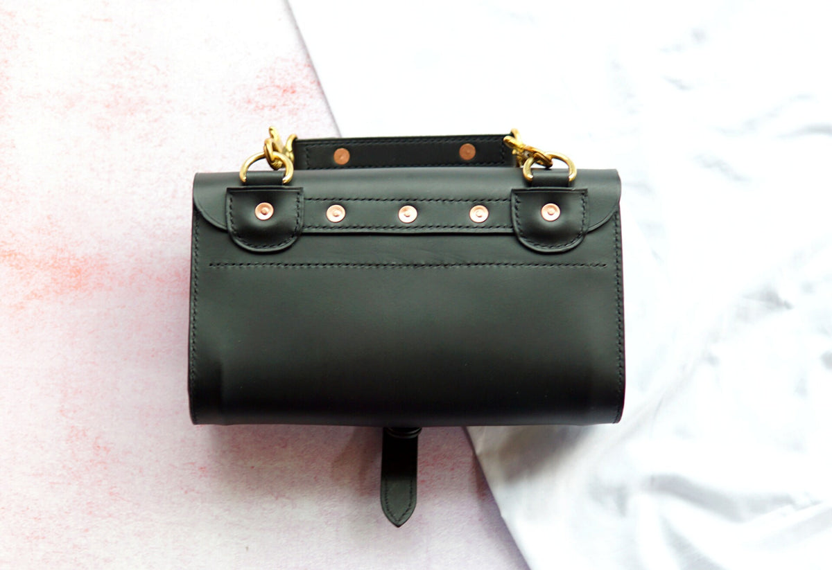 Handcrafted Leather Messenger Bag with Brass Buckle