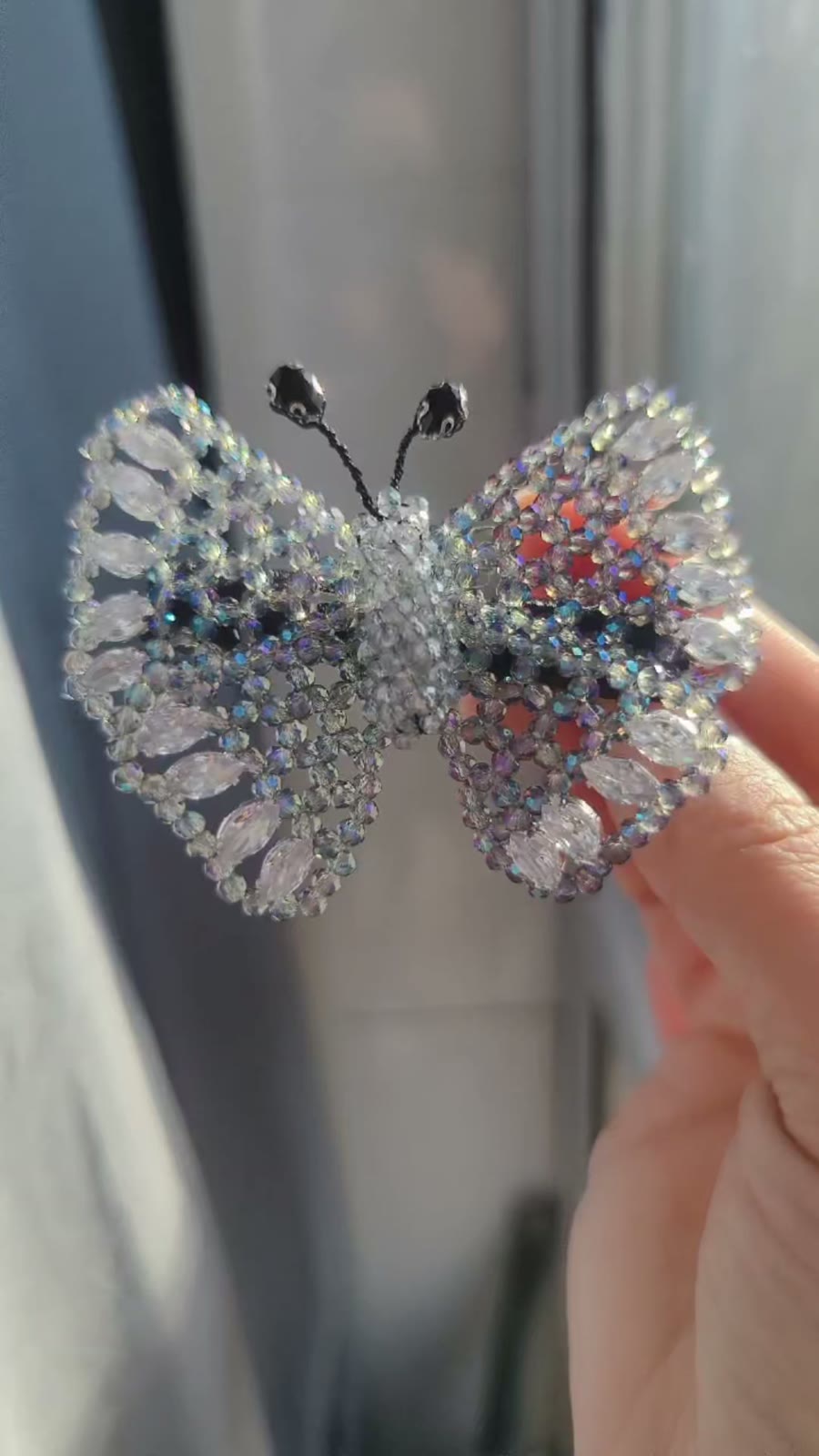 Crystal Butterfly Side Clip Hair Accessory