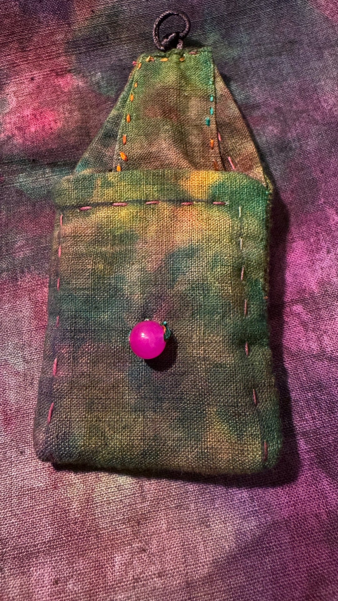 Handmade Plant Dyed Double Layer Headphone Pouch