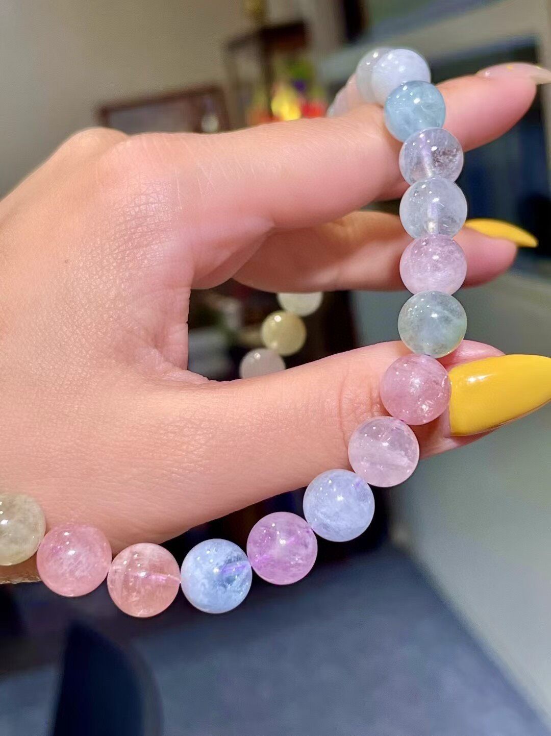 Polished Morganite Bead Necklace, 10-10.2mm, 62.6g, 43cm