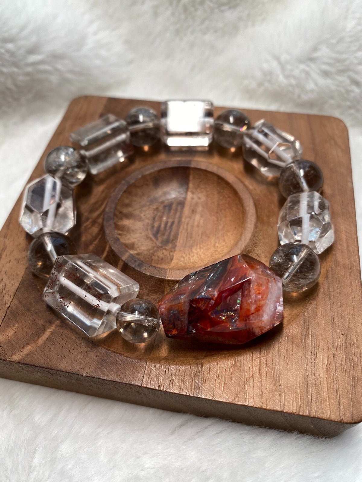 Natural Crystal Bracelet Glue Flower Focal