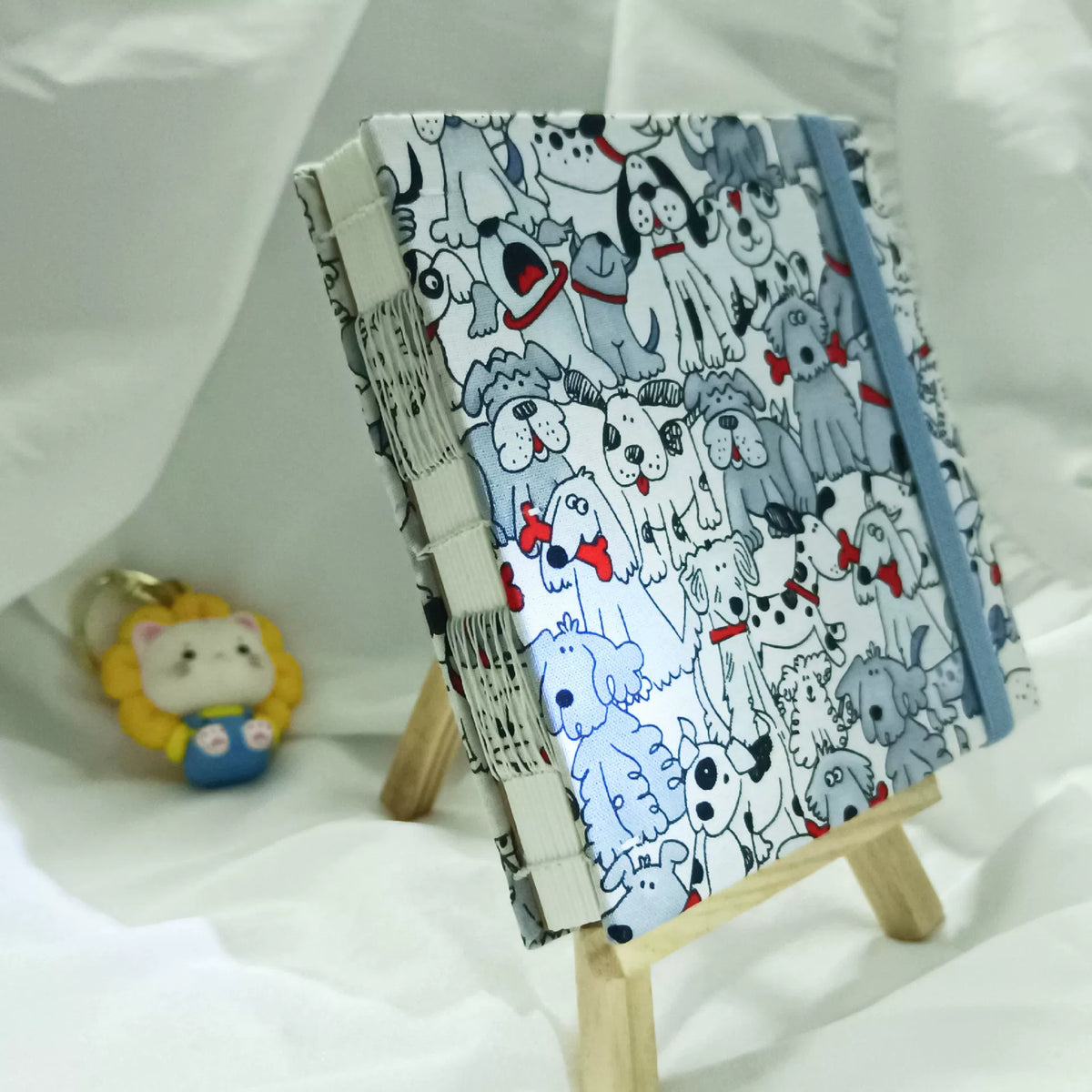 Cuaderno de acuarela hecho a mano con estampado de perros, papel 300gsm