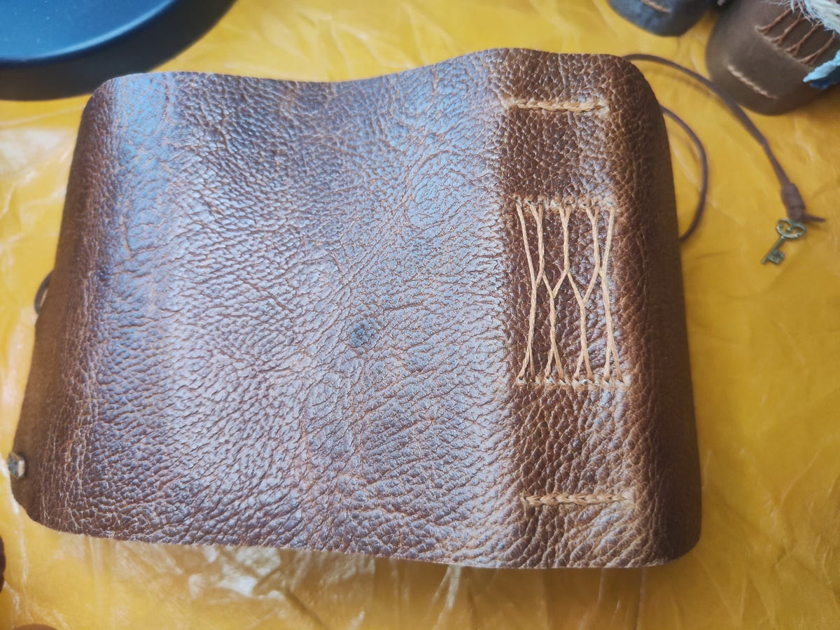Vintage Cowhide Leather Journal with Kraft Paper
