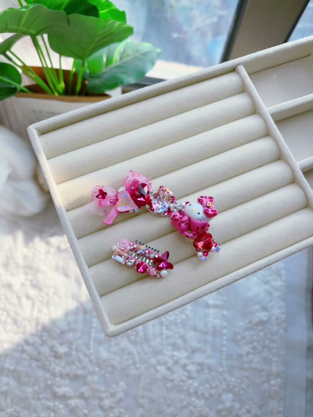 Rose Pink Pet Hair Clip Set