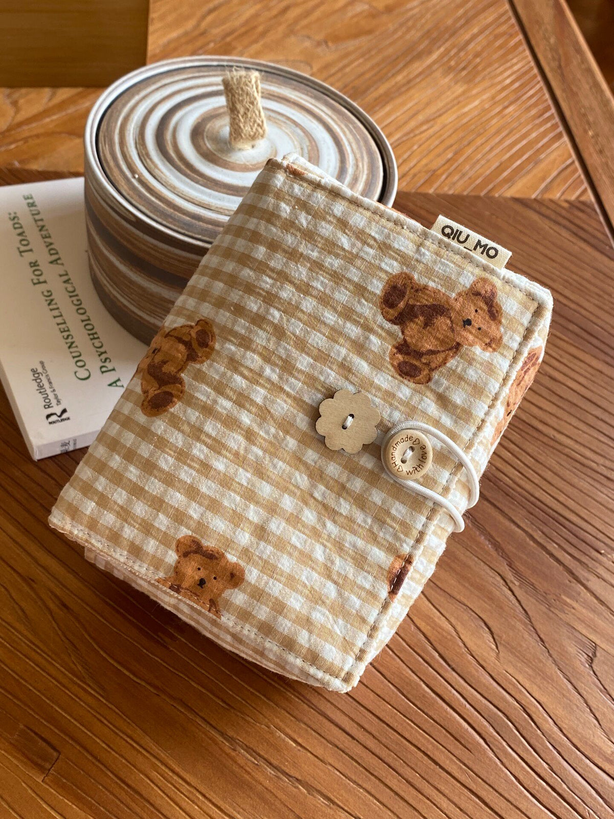 Gingham Bear Camera Storage Case
