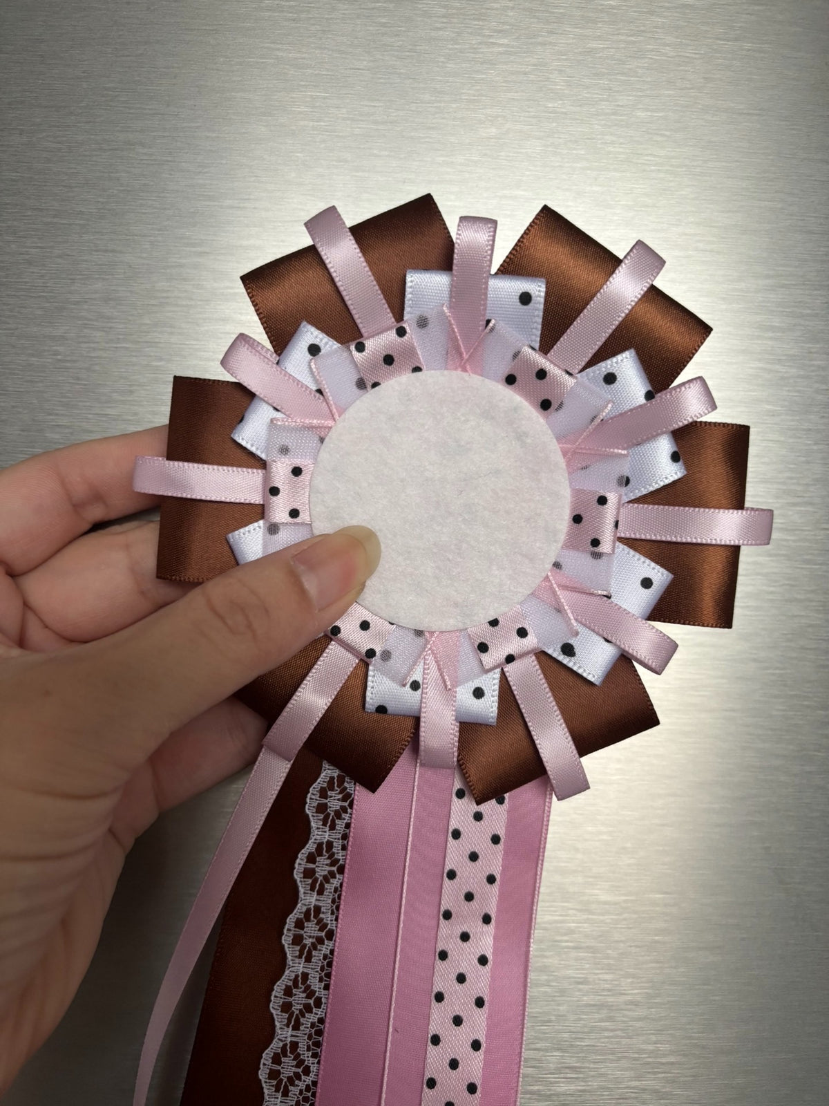 Handcrafted Layered Ribbon Rosette Badge Backing