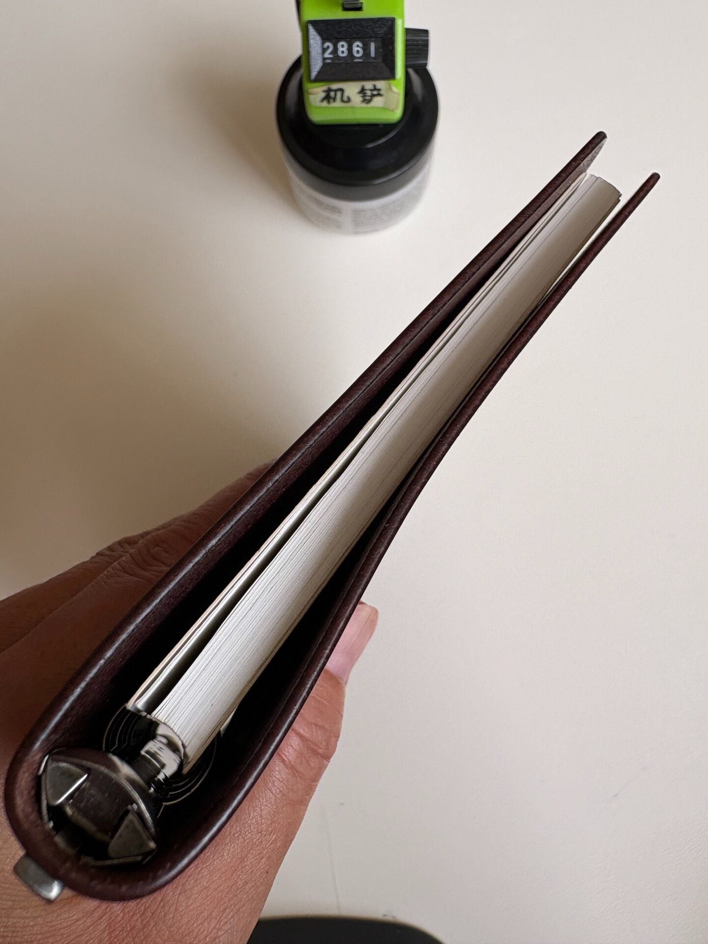 Handmade A5 Leather Ring Binder Cover with Silver Metal Rings