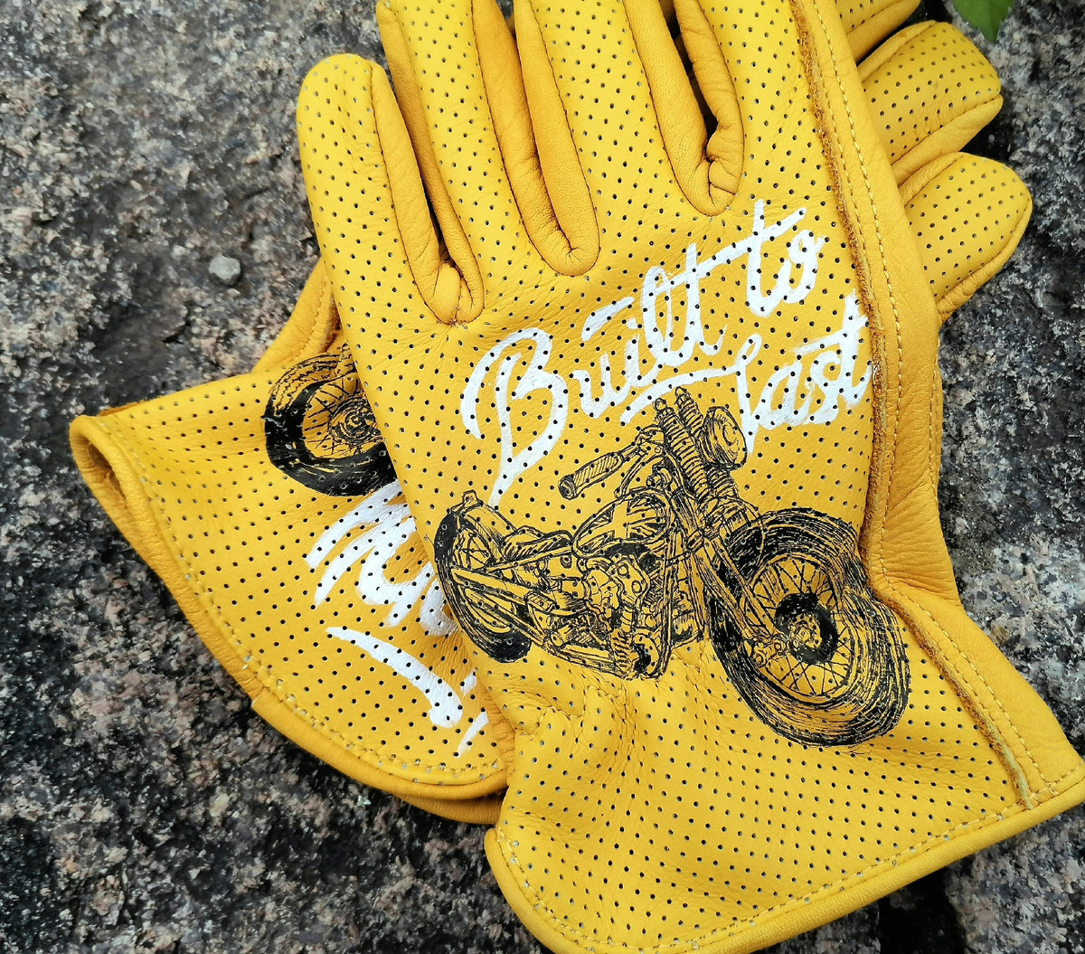 Perforated Leather Gloves Cafe Racer