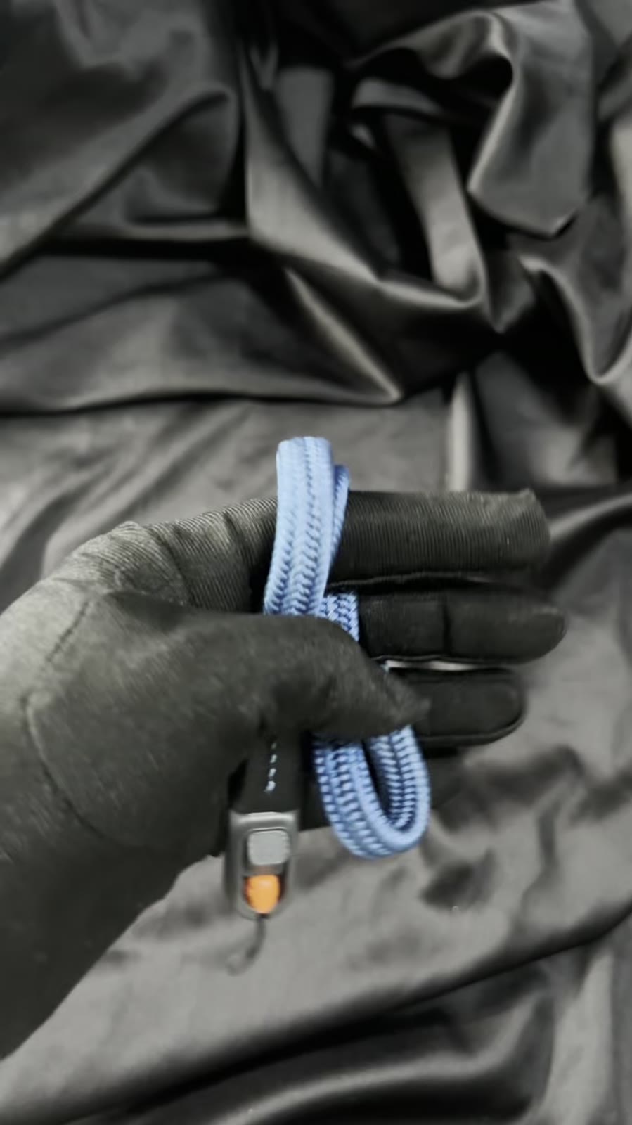 Silk Camera Wrist Strap Cyan Blue