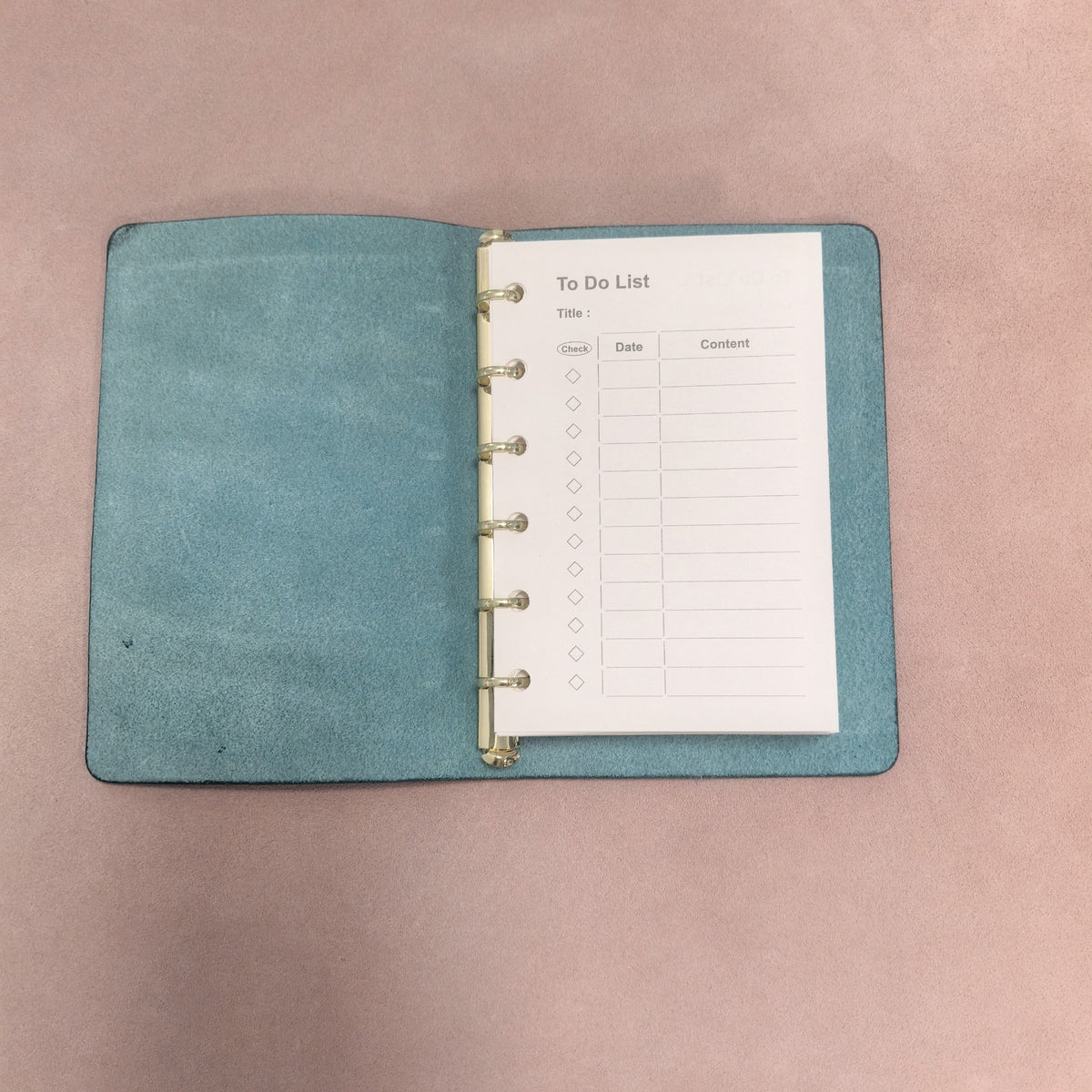 Italienisches Wachsleder A7 Ringbuch