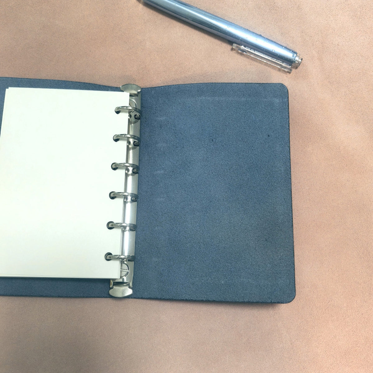 Italian Leather A7 Loose Leaf Notebook 15 Ring