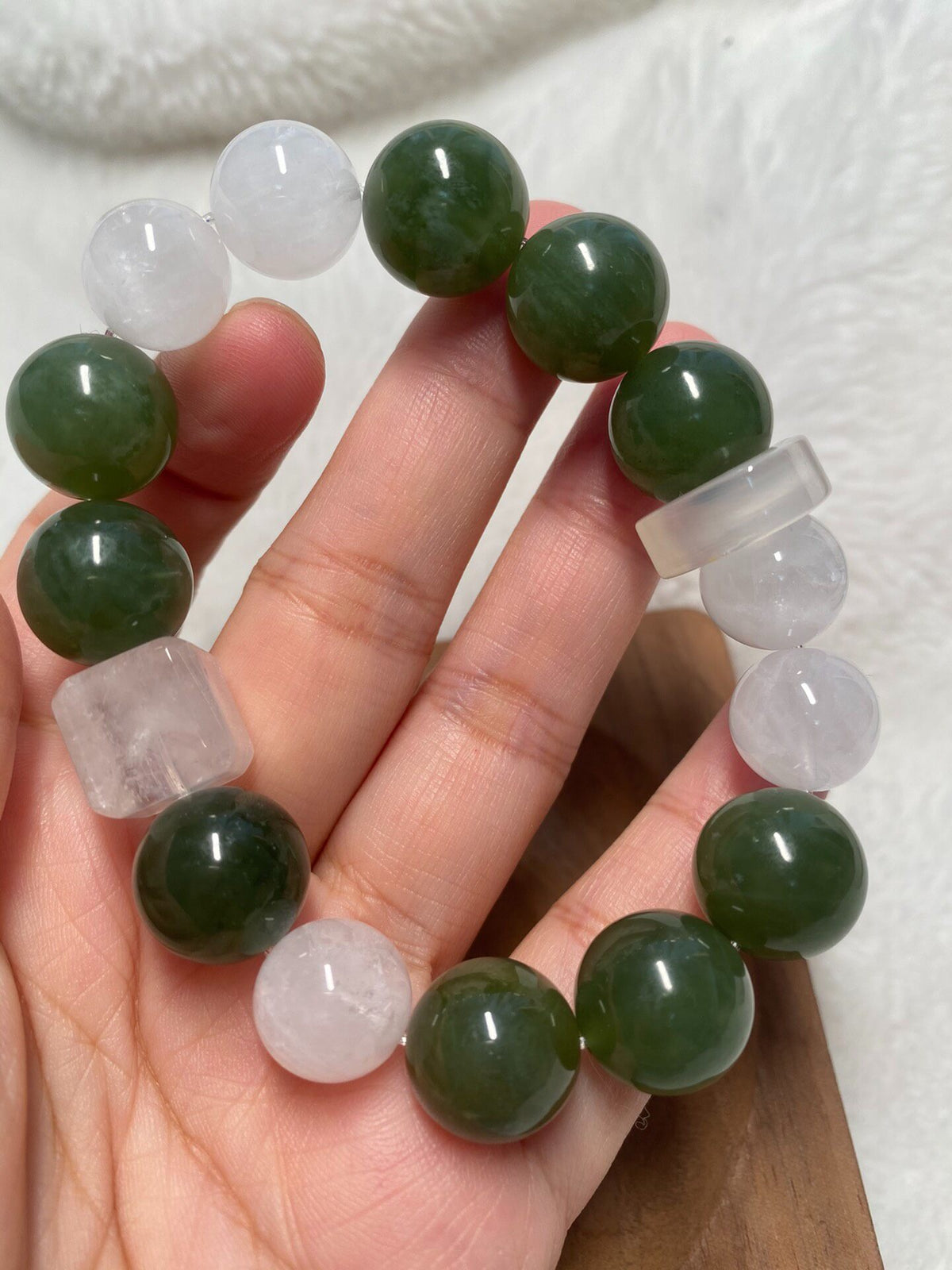 Natural Gemstone Beaded Bracelet with Xiuyan Jade