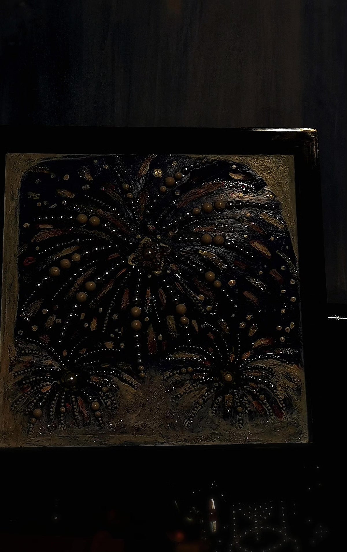 Textured Fireworks Snow Scene Wall Art