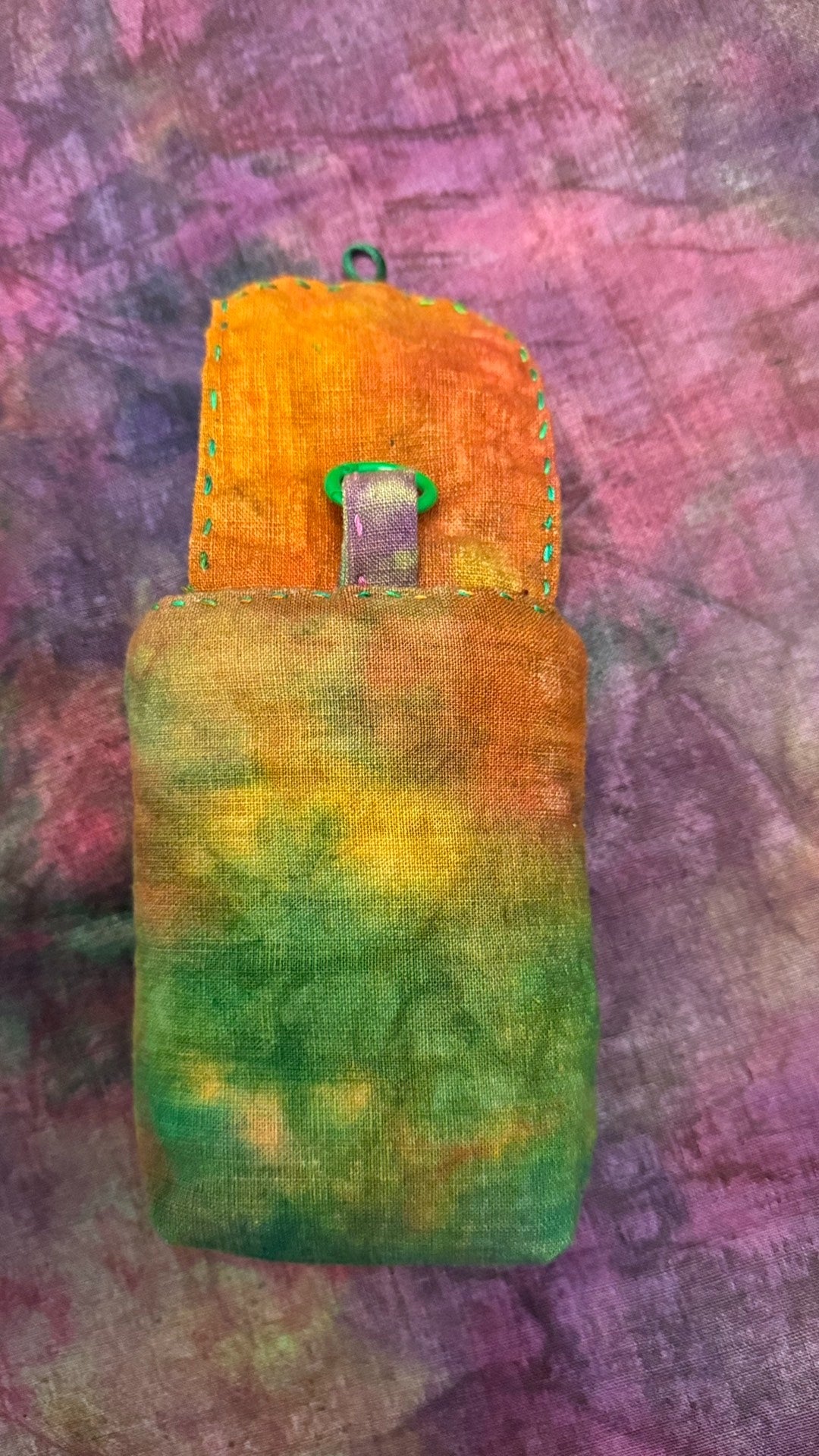 Hand-Dyed Fabric Pouch for Power Bank