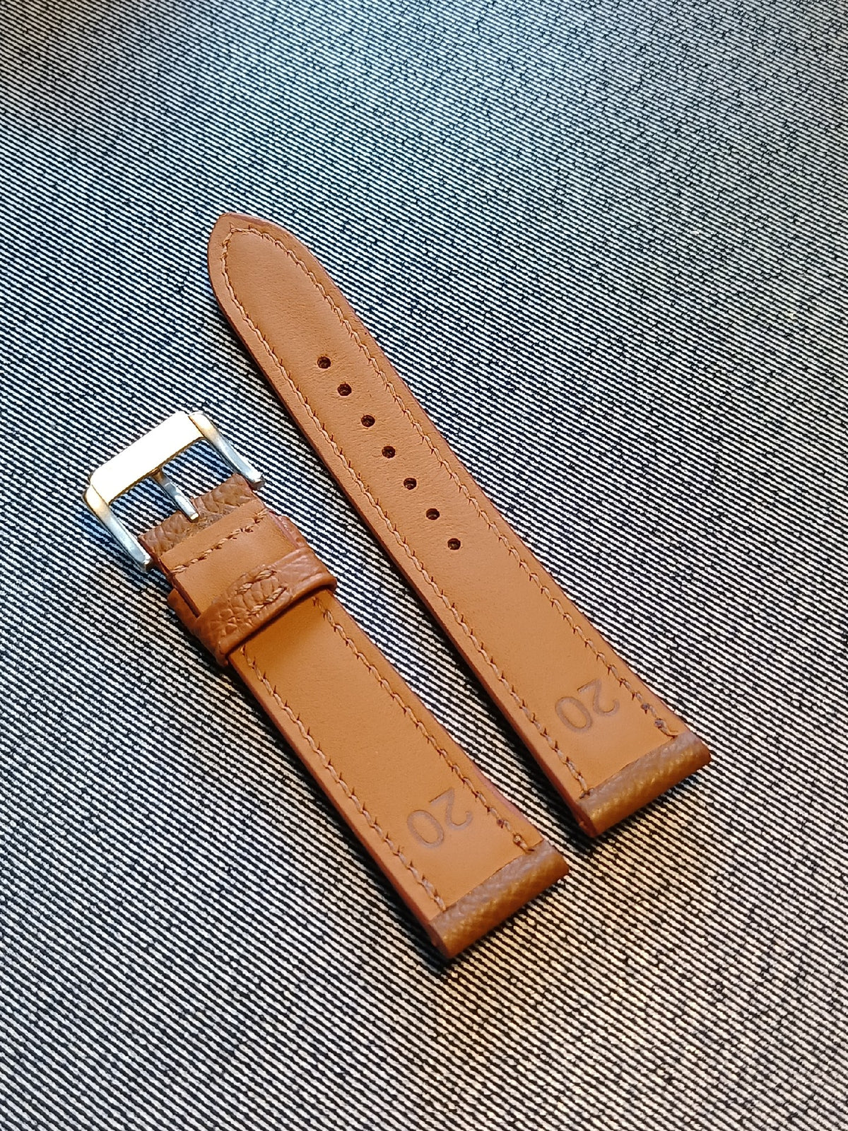 20mm Golden Brown Epsom Leather Watch Strap