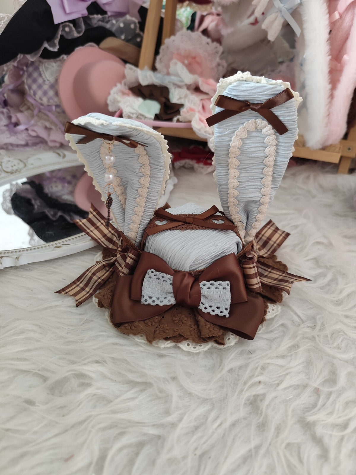 Blauw Chocolade Lolita Konijnenoren Hoofddeksel
