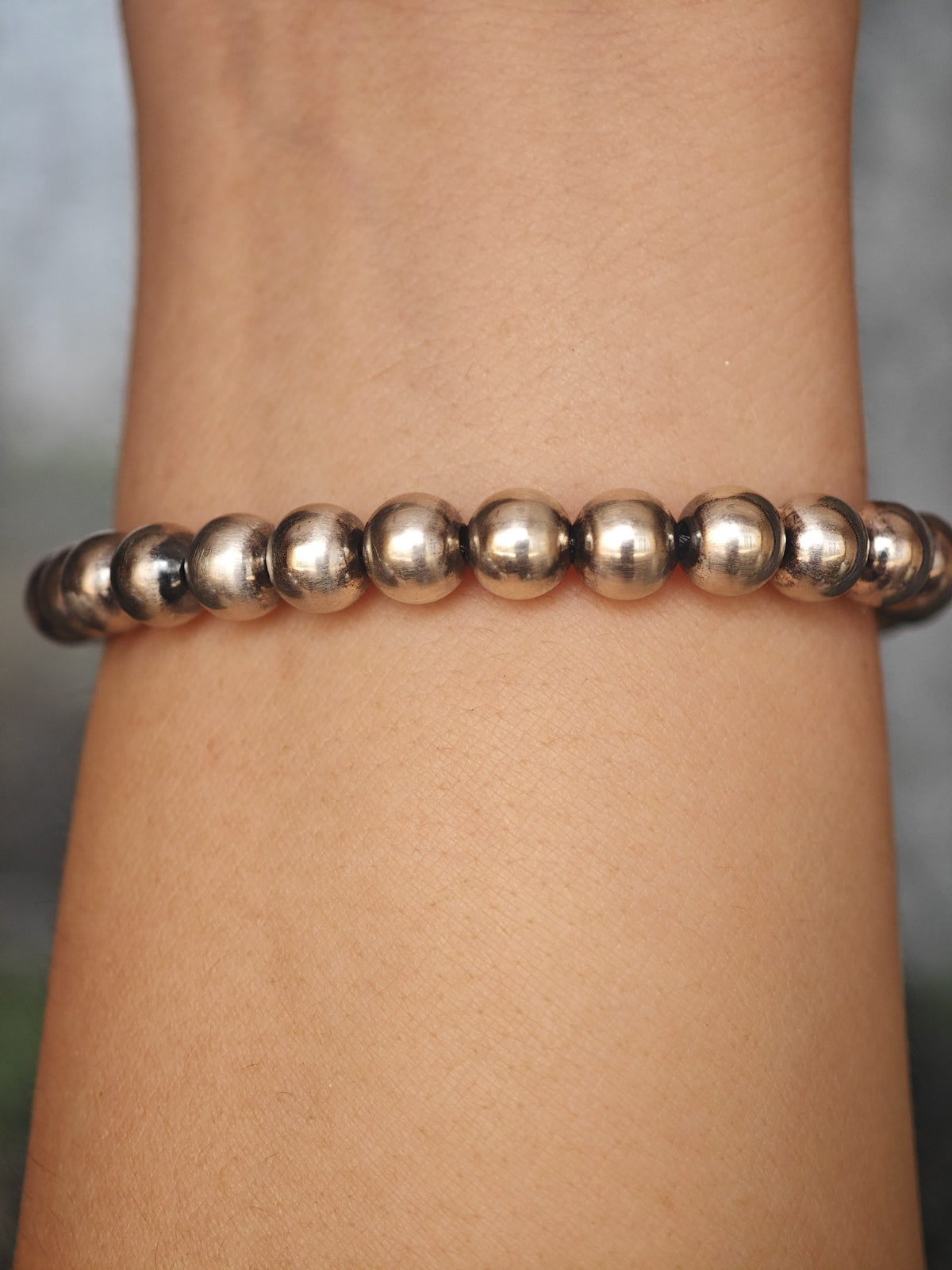 Bracelete de Contas em Prata de Lei 925