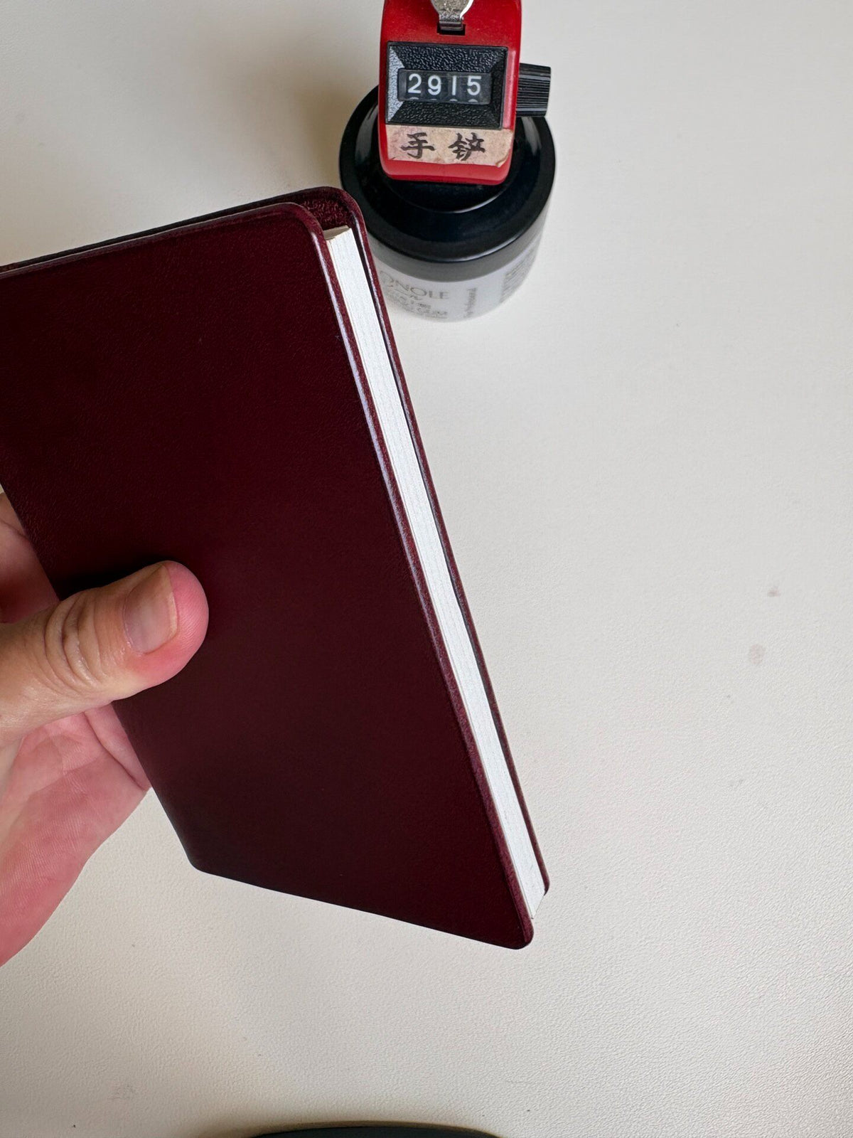 A7 Leather Binder Six Ring Wine Red