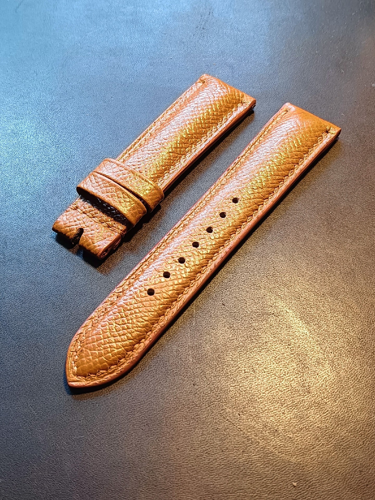 Hand Stitched Epsom Leather Watch Strap 21mm